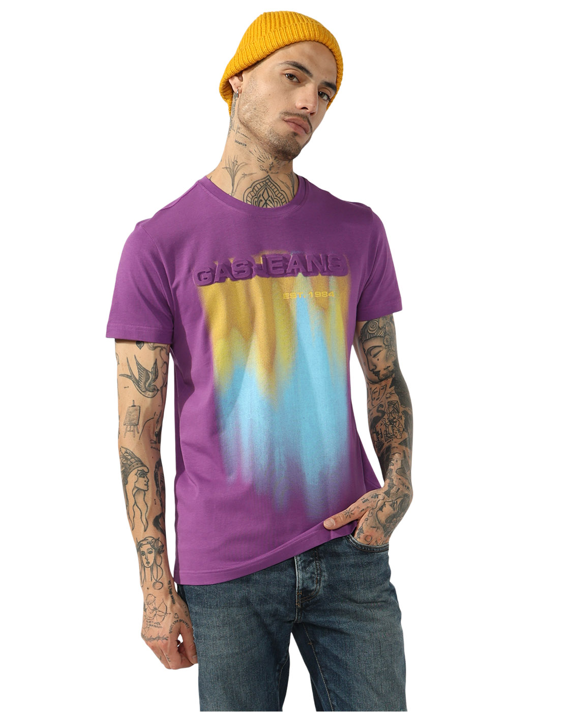 GAS | Cotton Spandex Graphic Regular Fit Tee