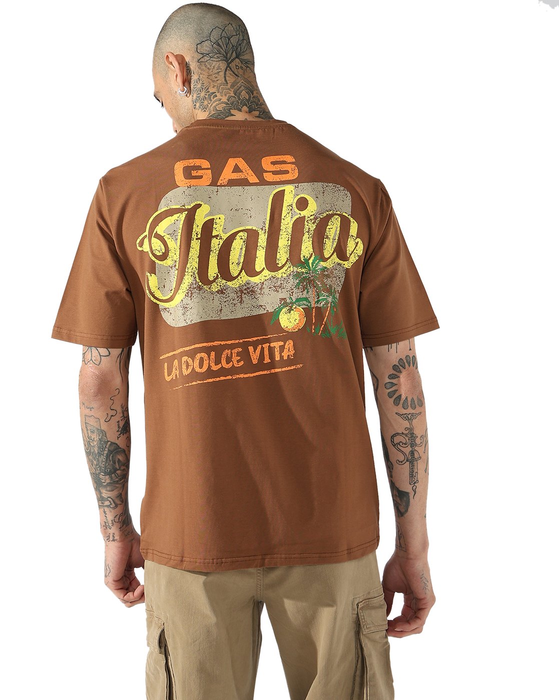 GAS | Italia Graphic round neck Boxy Fit T-Shirt