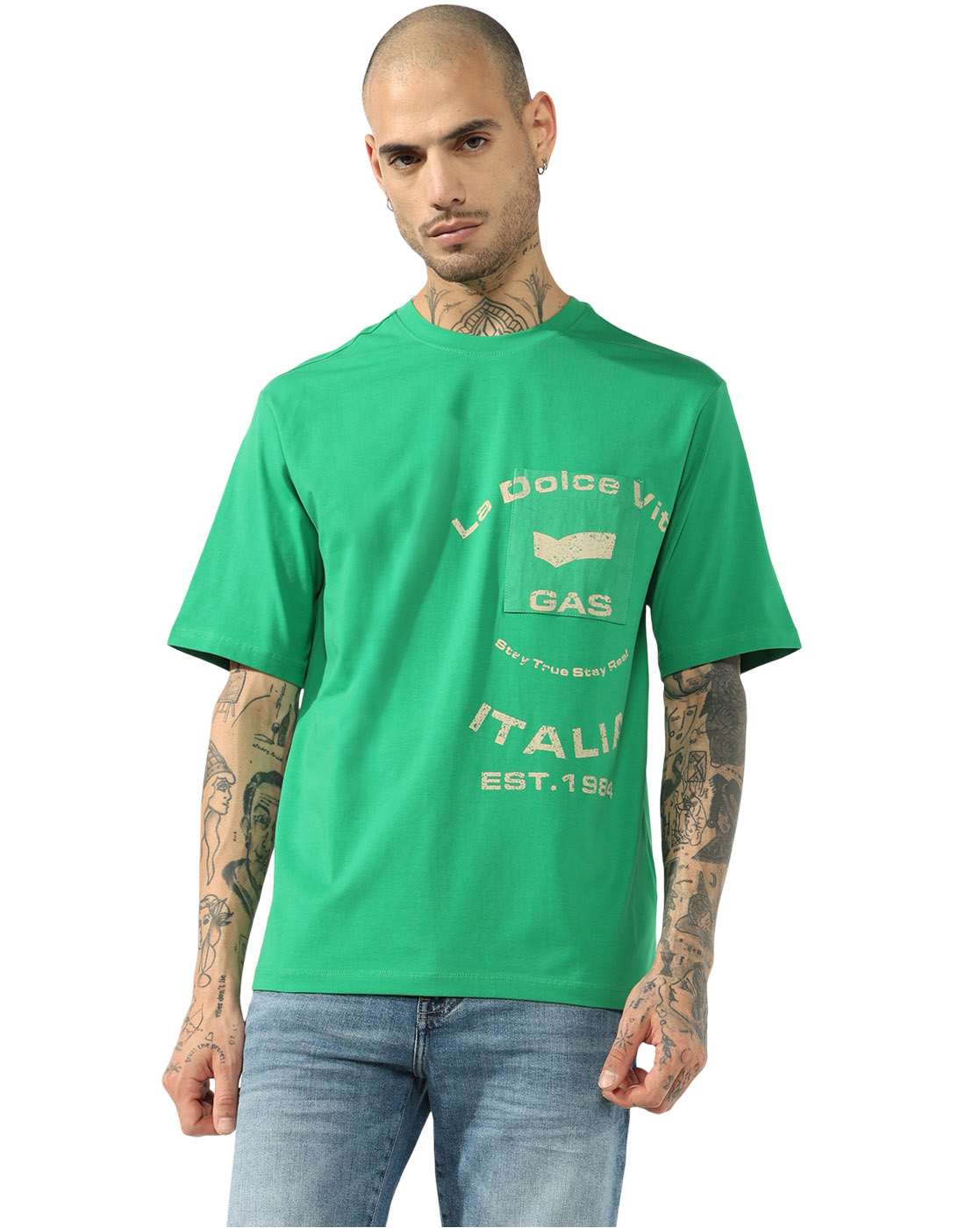 GAS | Cotton Spandex Graphic Boxy Fit Tee