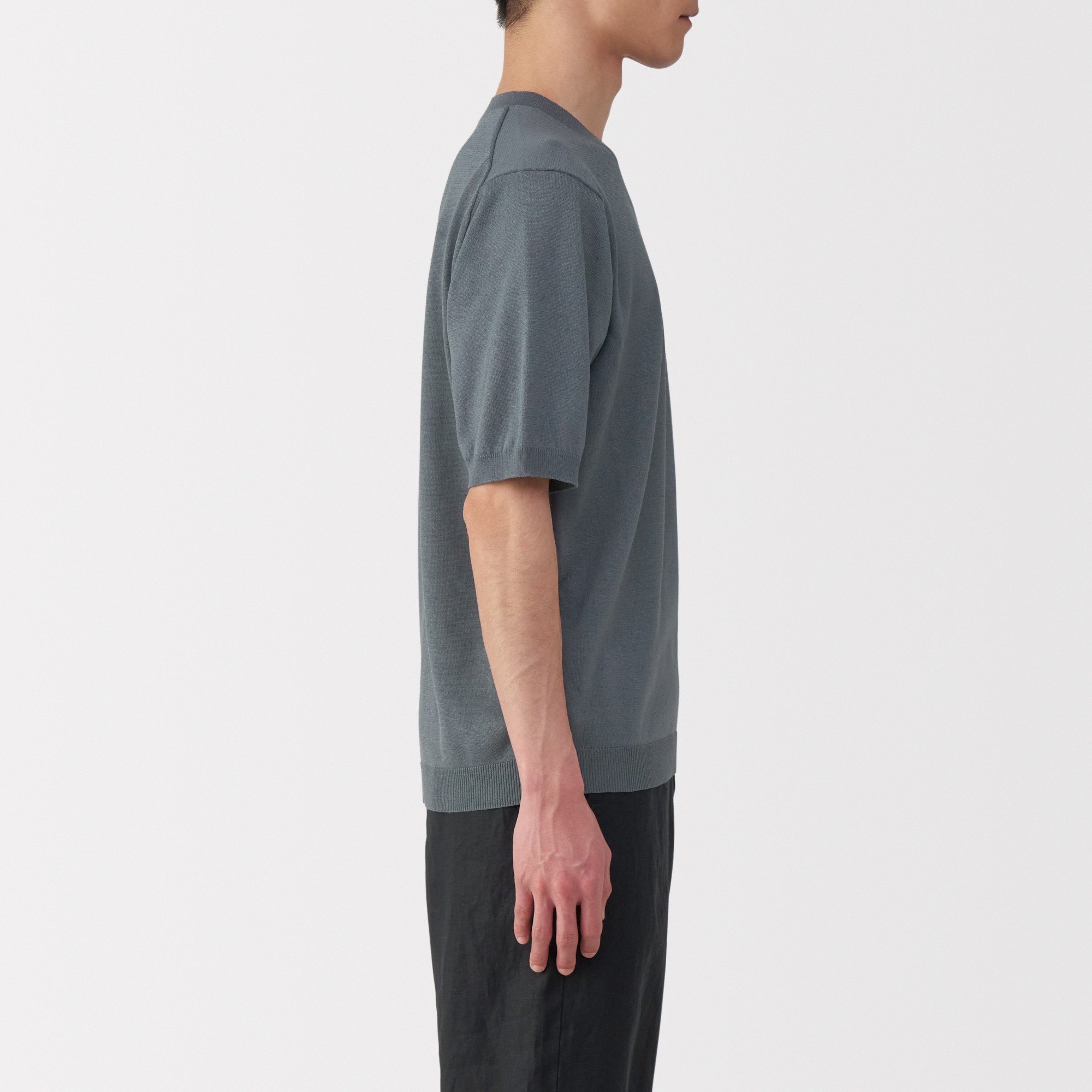 M's Hemp blend crew neck S/S sweater