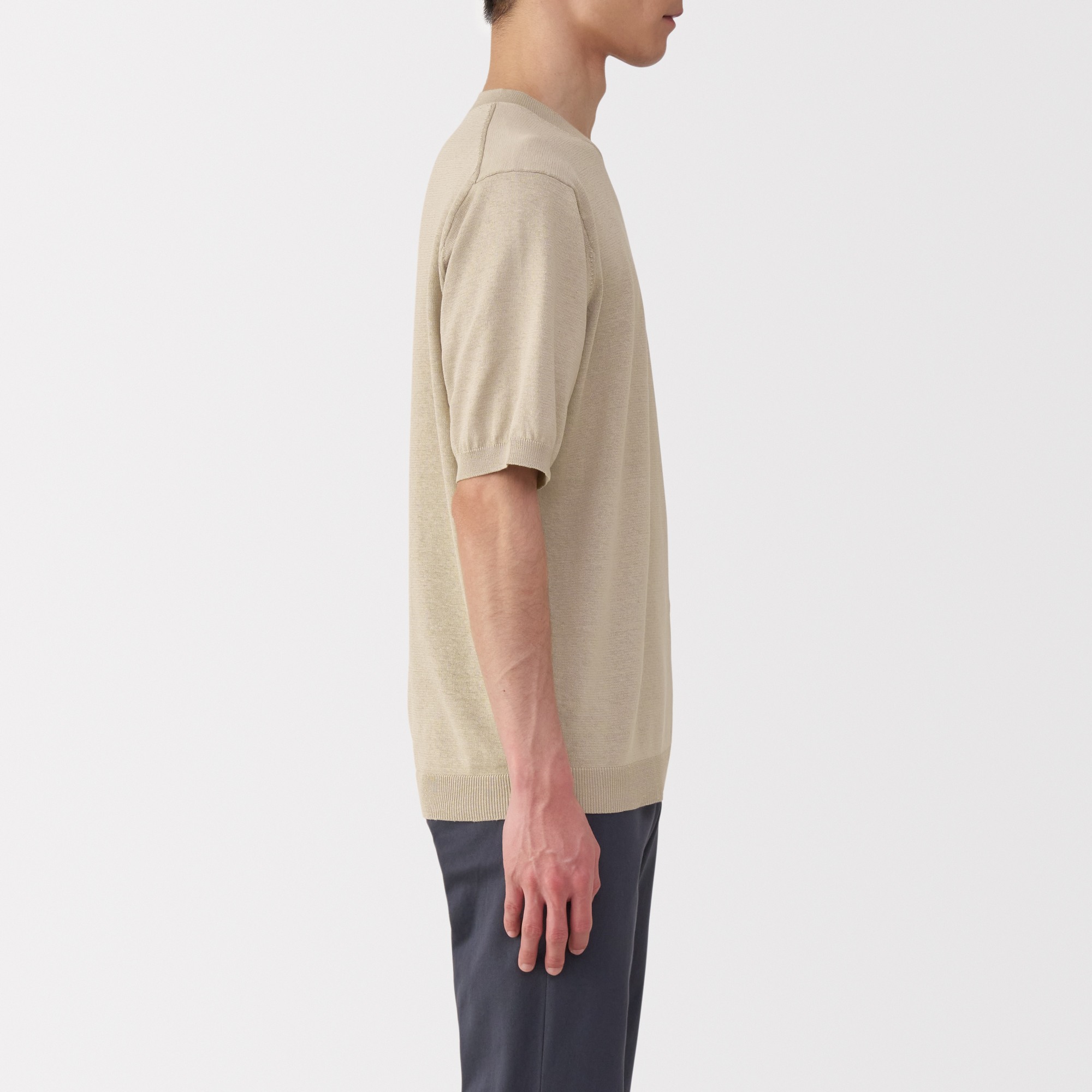 M's Hemp blend crew neck S/S sweater