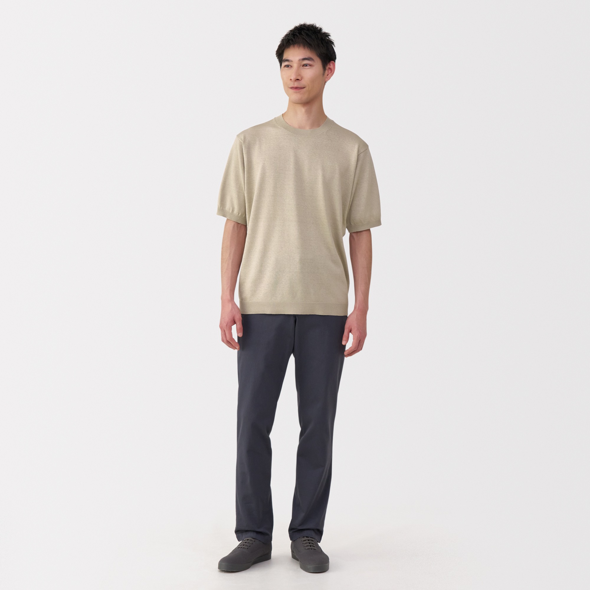 M's Hemp blend crew neck S/S sweater