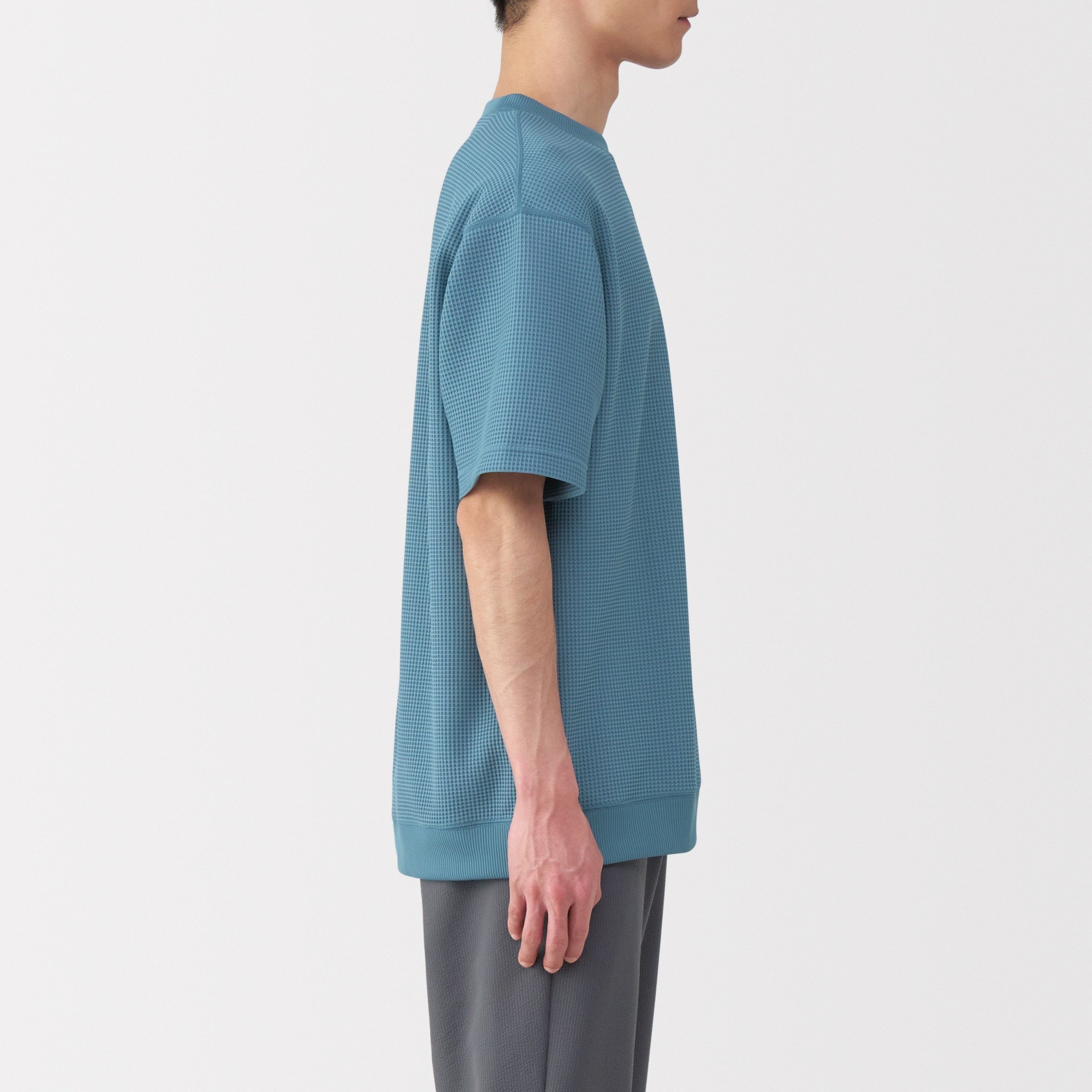 M's UV protection quick dry waffle crew neck S/Slv T-shirt