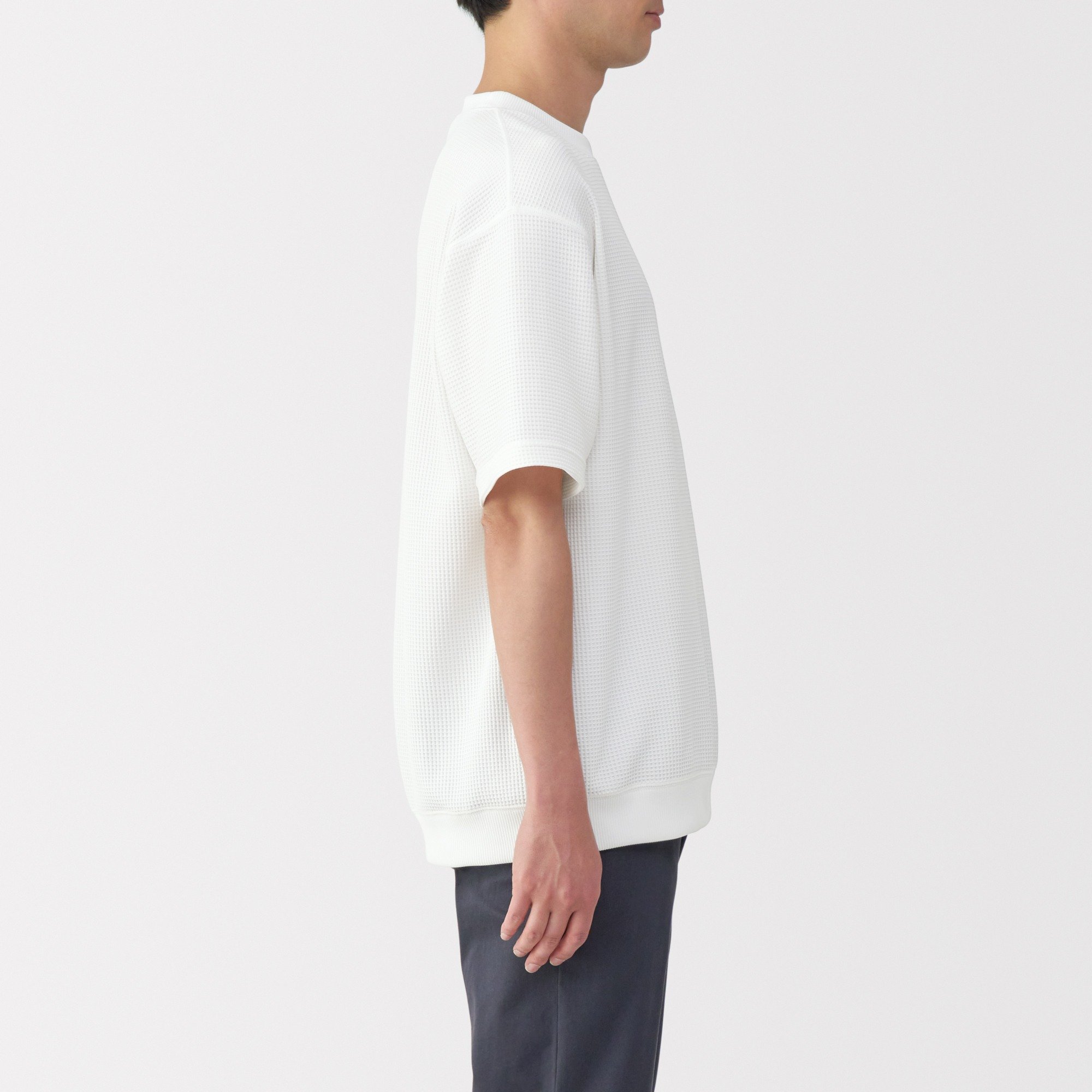 M's UV protection quick dry waffle crew neck S/Slv T-shirt