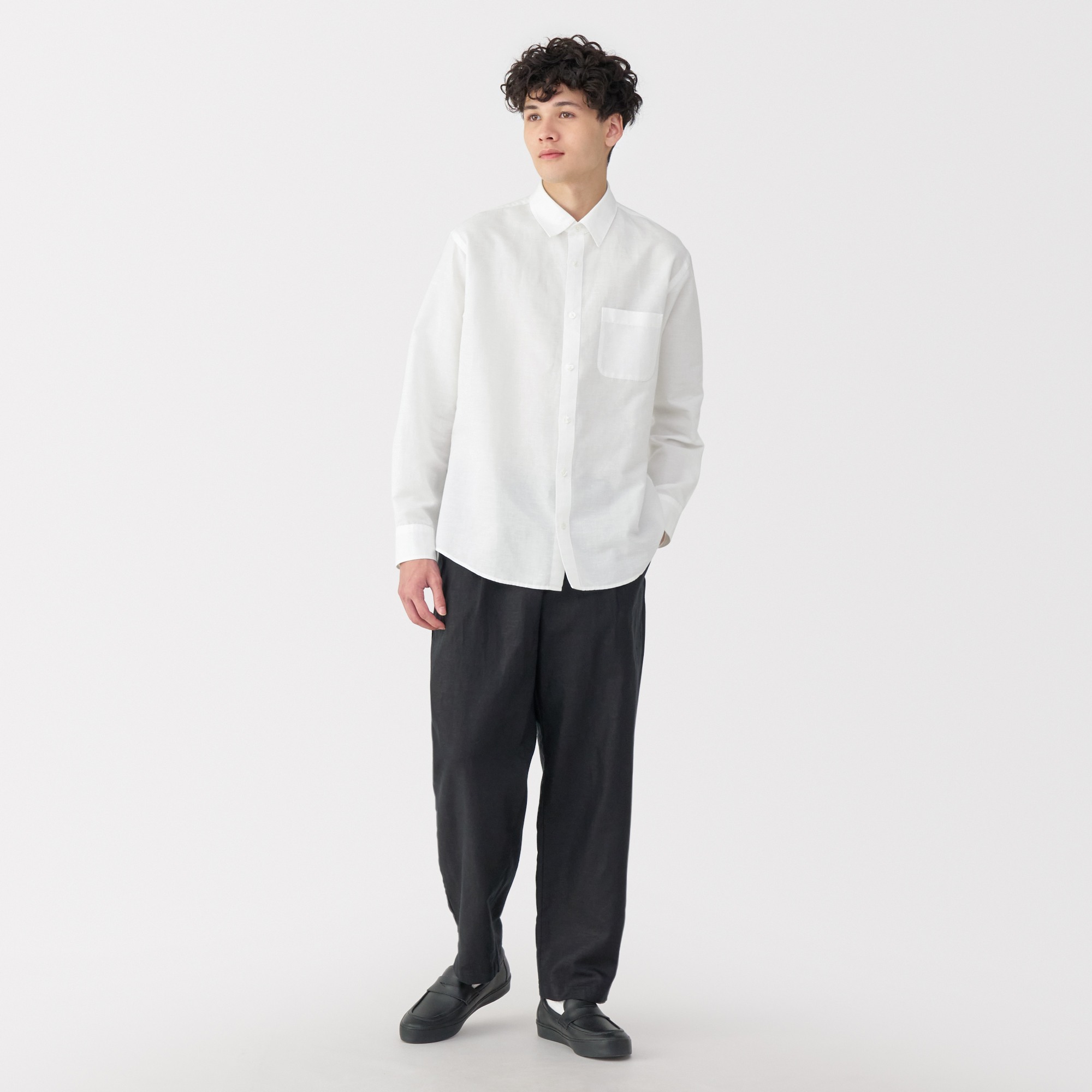 M's Hemp cotton L/Slv shirt