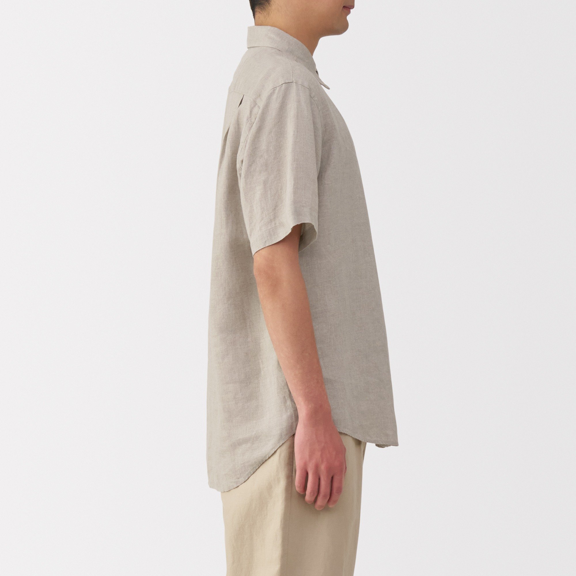 M's Washed linen S/Slv shirt