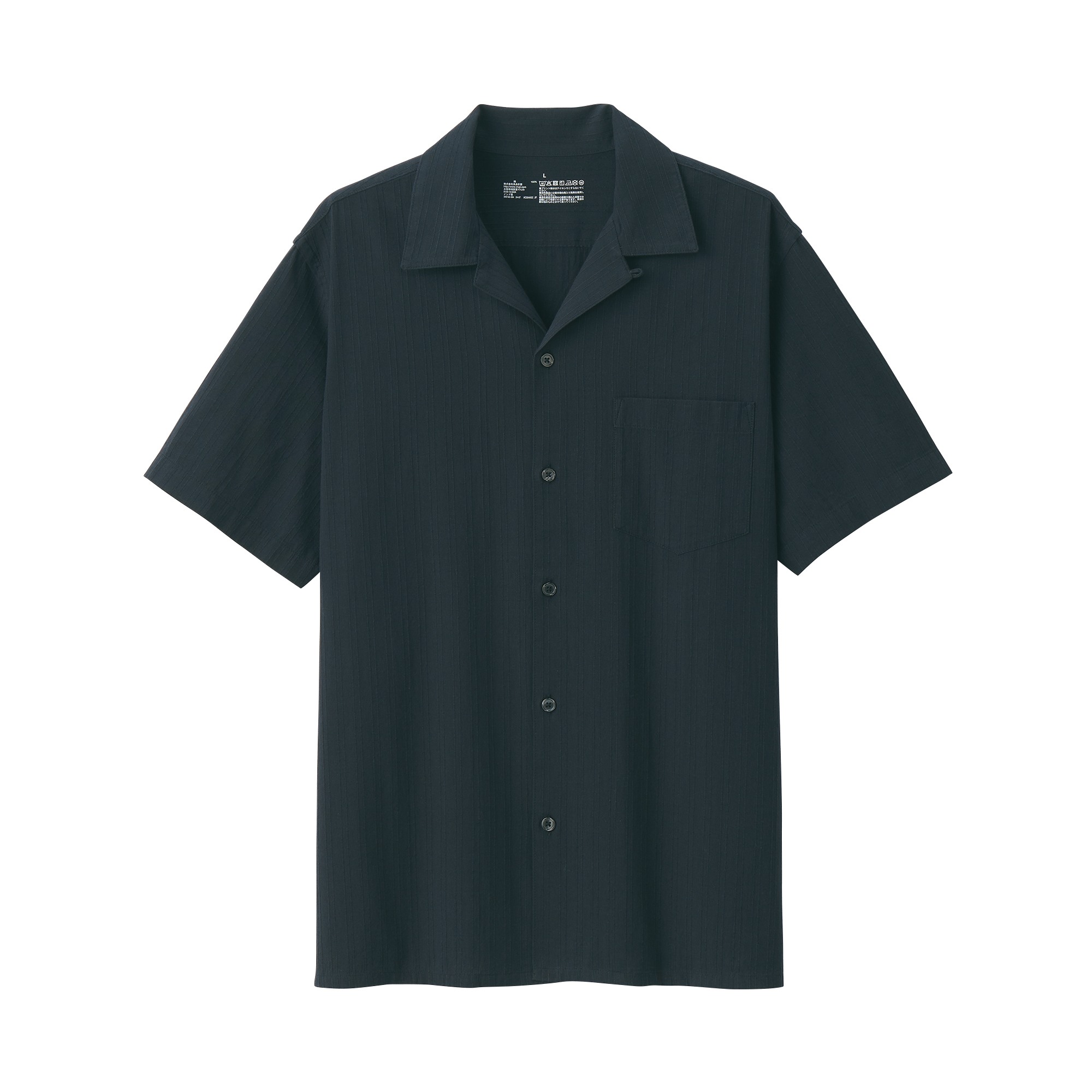 M's Dobby open collar S/Slv shirt