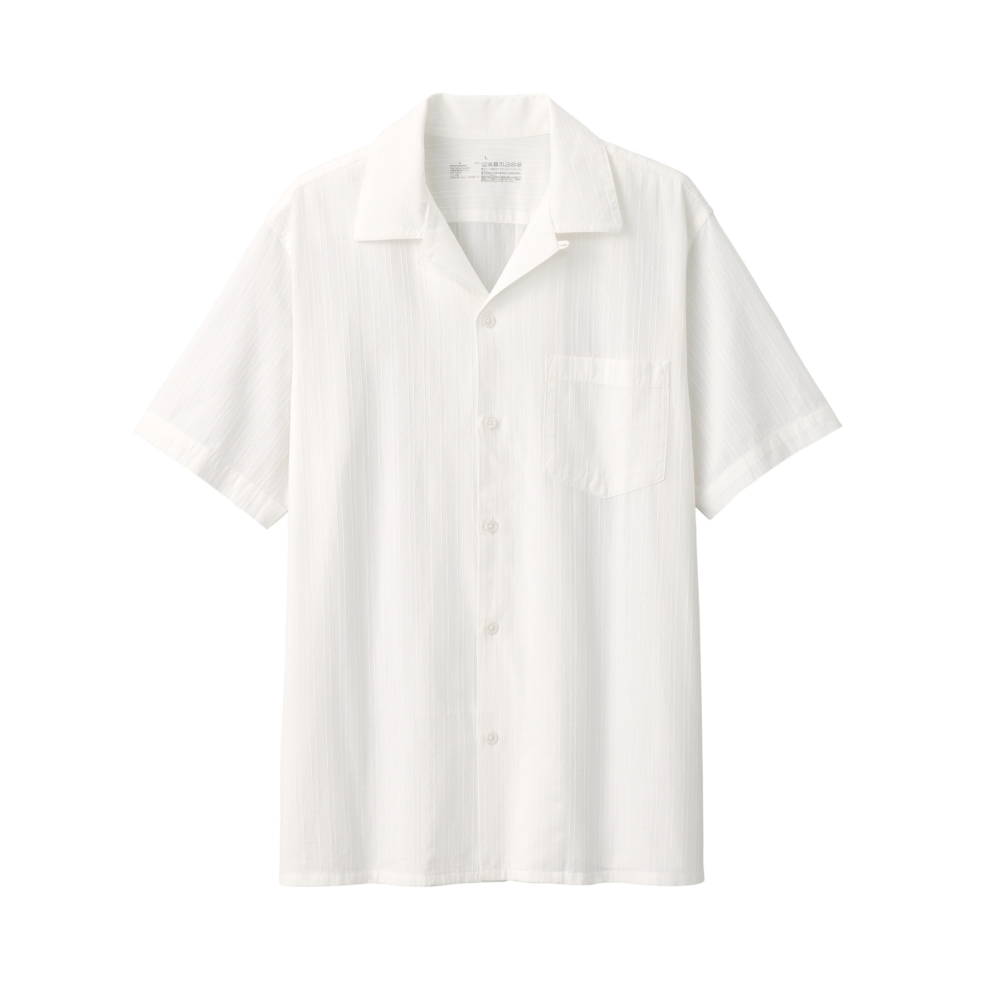 M's Dobby open collar S/Slv shirt