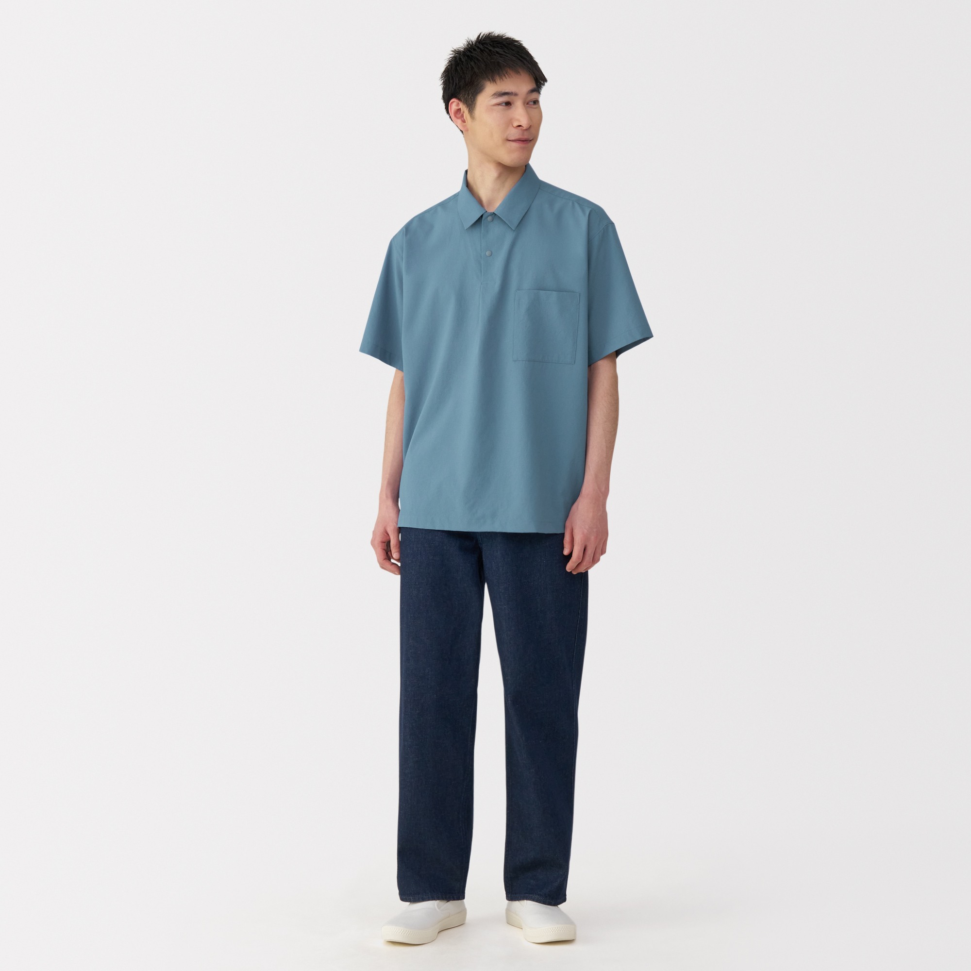 Breathable woven Short Sleeve polo shirt