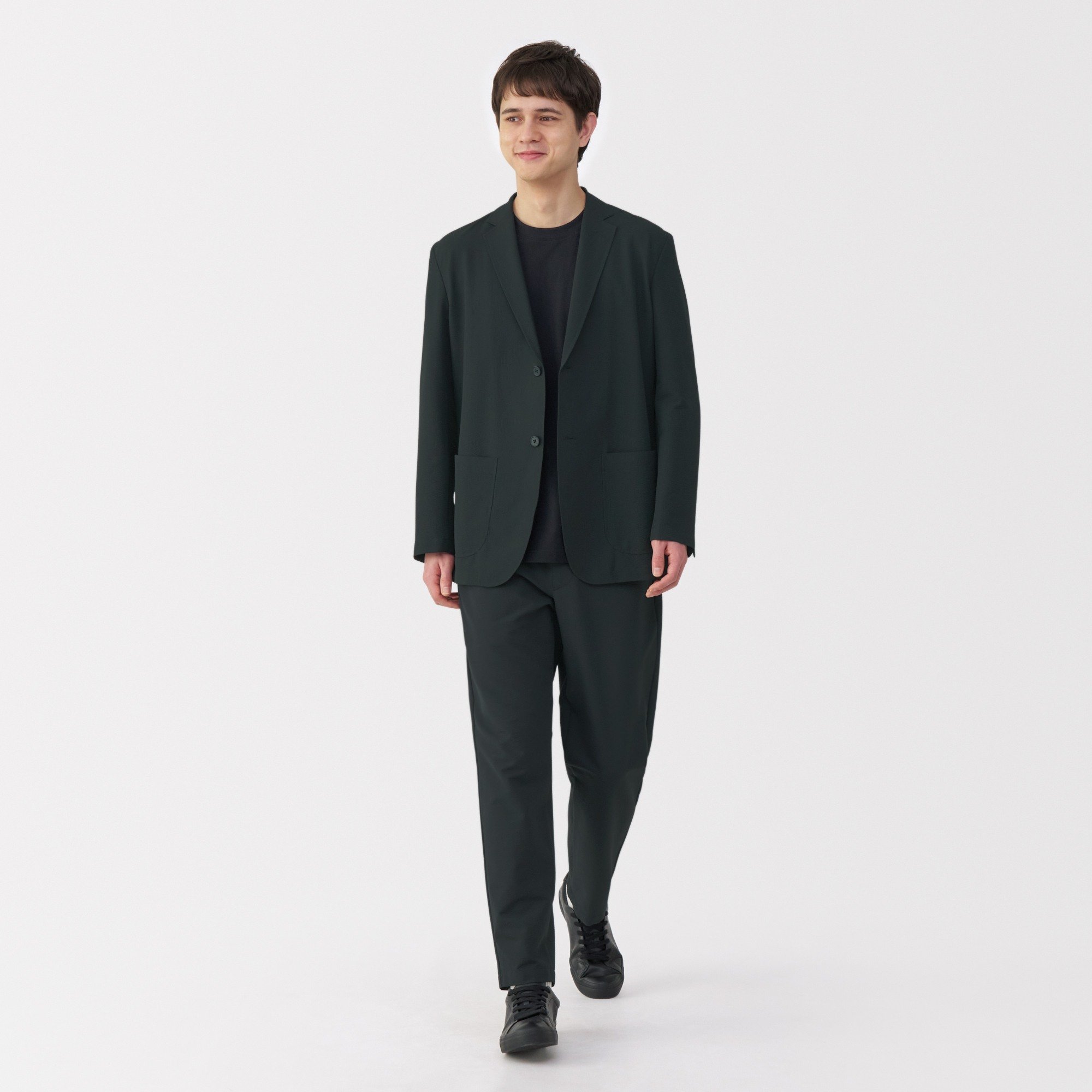 M'S SEERSUCKER FLAT FRONT PANT, BLACK, M