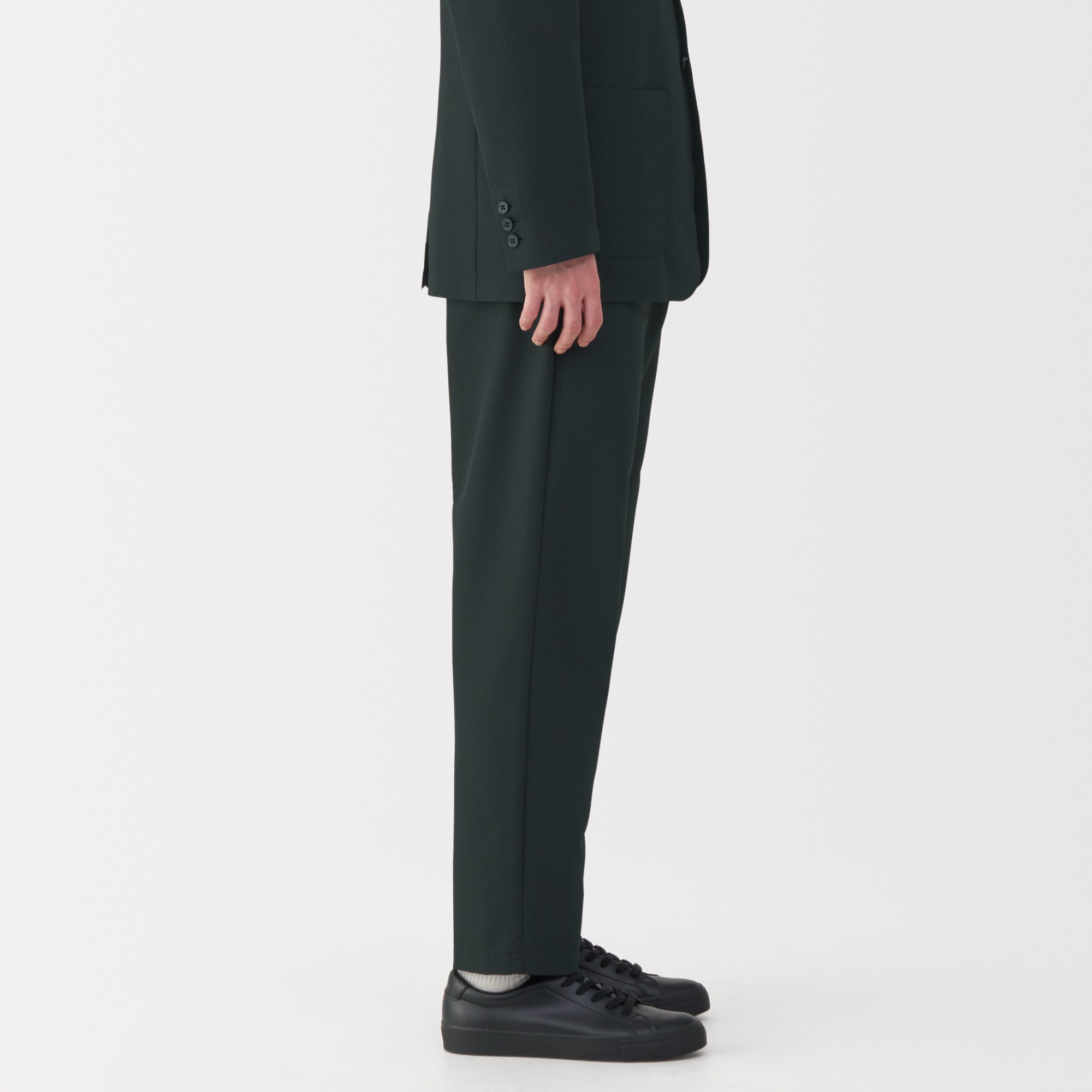 M'S SEERSUCKER FLAT FRONT PANT, BLACK, M