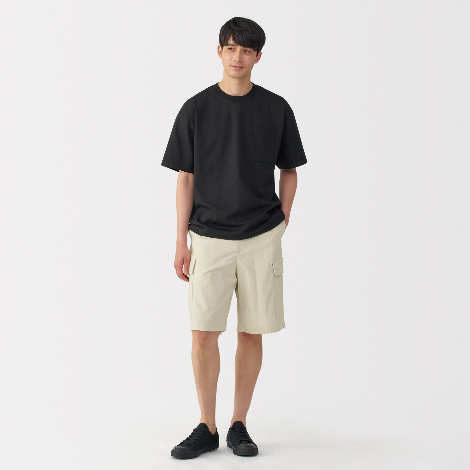 M's Washed easy cargo shorts