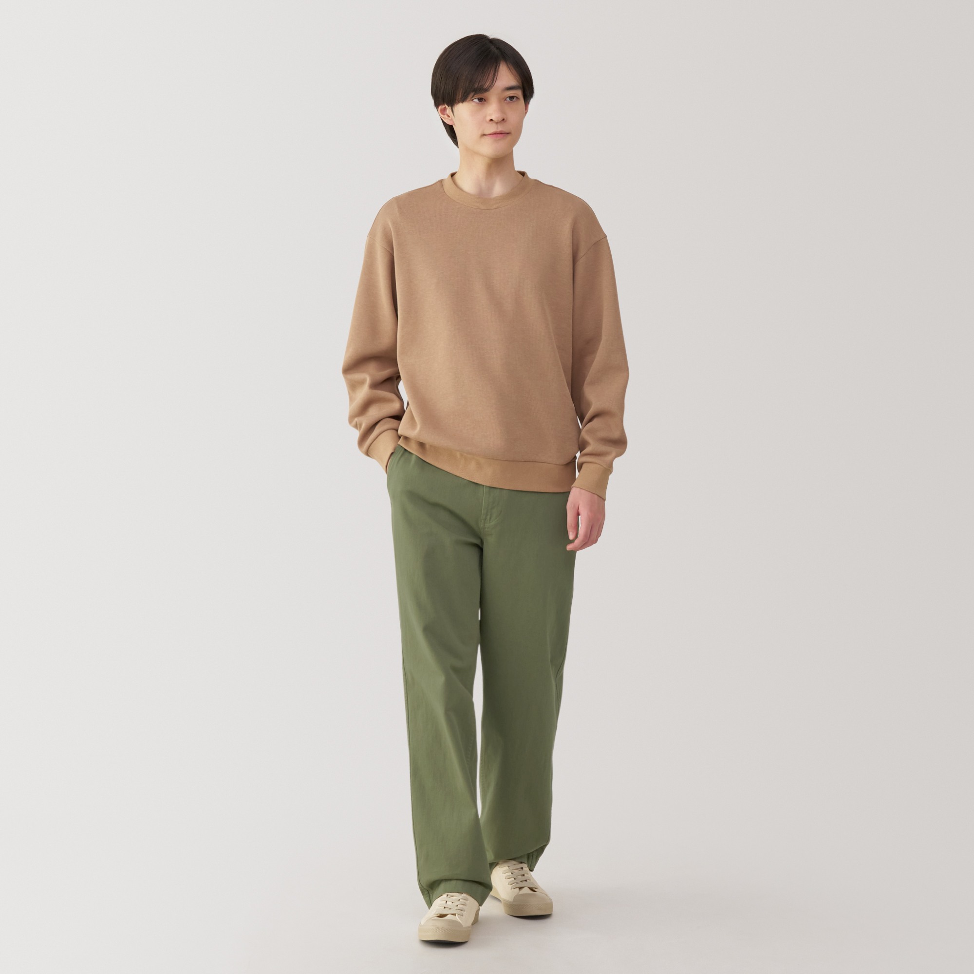 M's Washed chino wide pants
