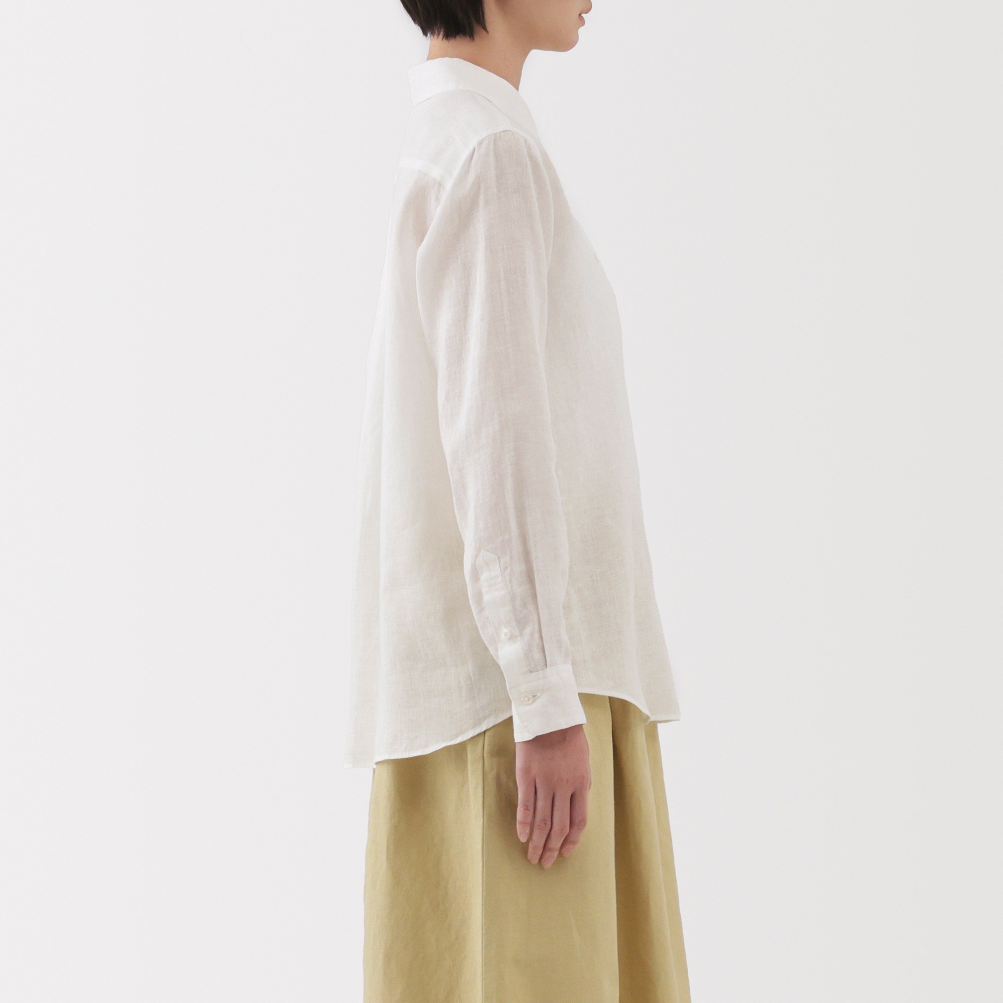 W's Washed linen Regular collar L/S shirt