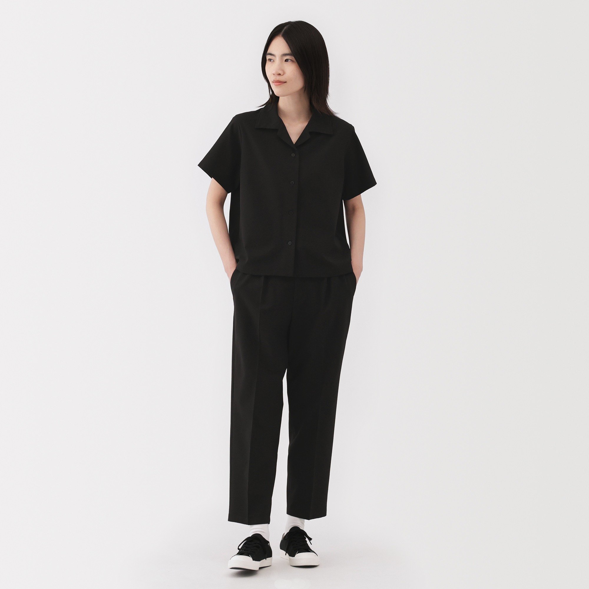 W's Breathable seersucker Open collar S/S shirt
