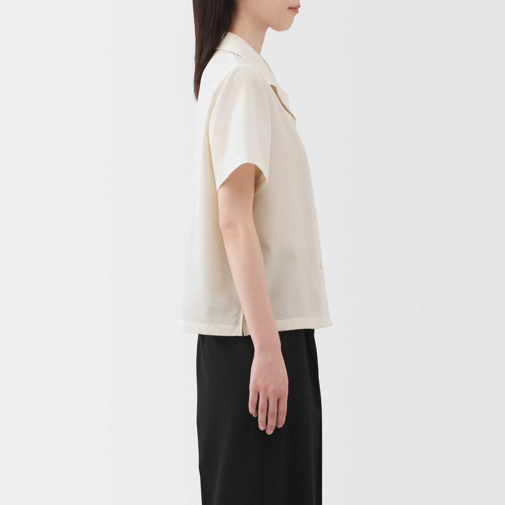 W's Breathable seersucker Open collar S/S shirt