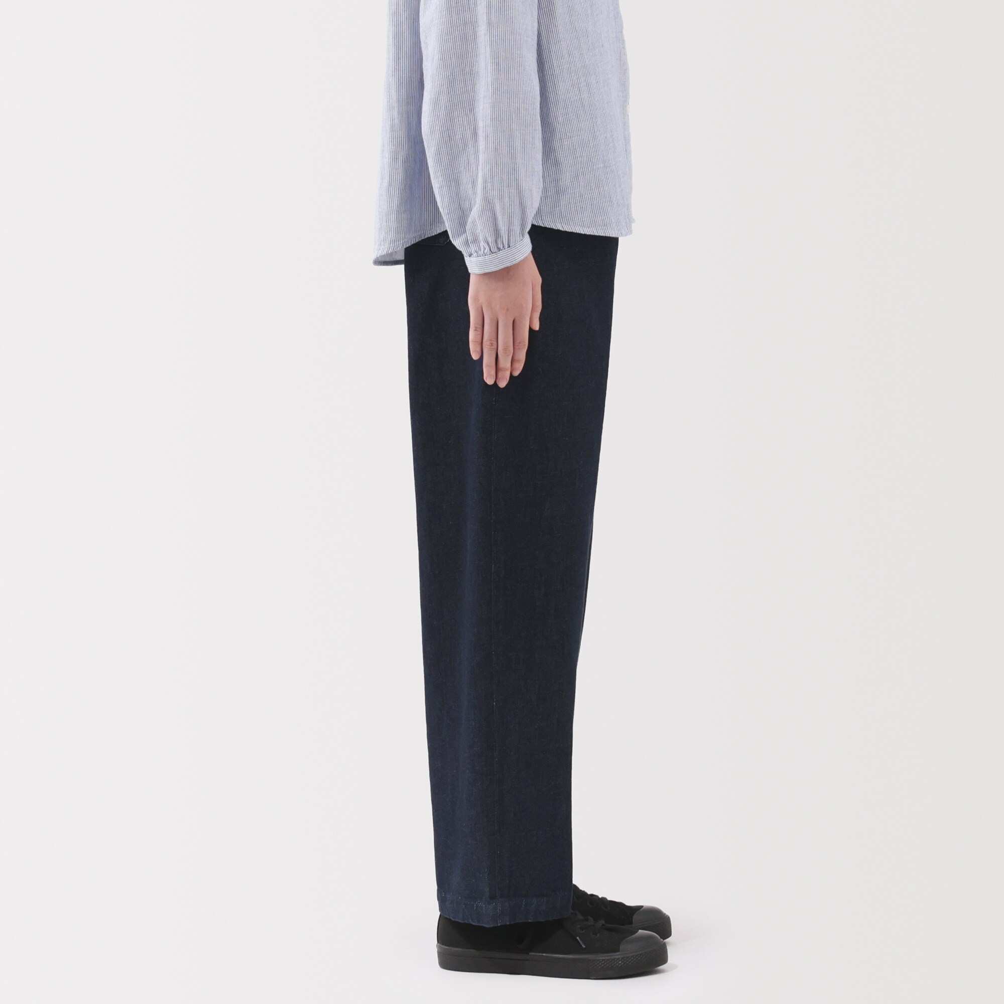 W's Kapok blend Denim wide tapered pants