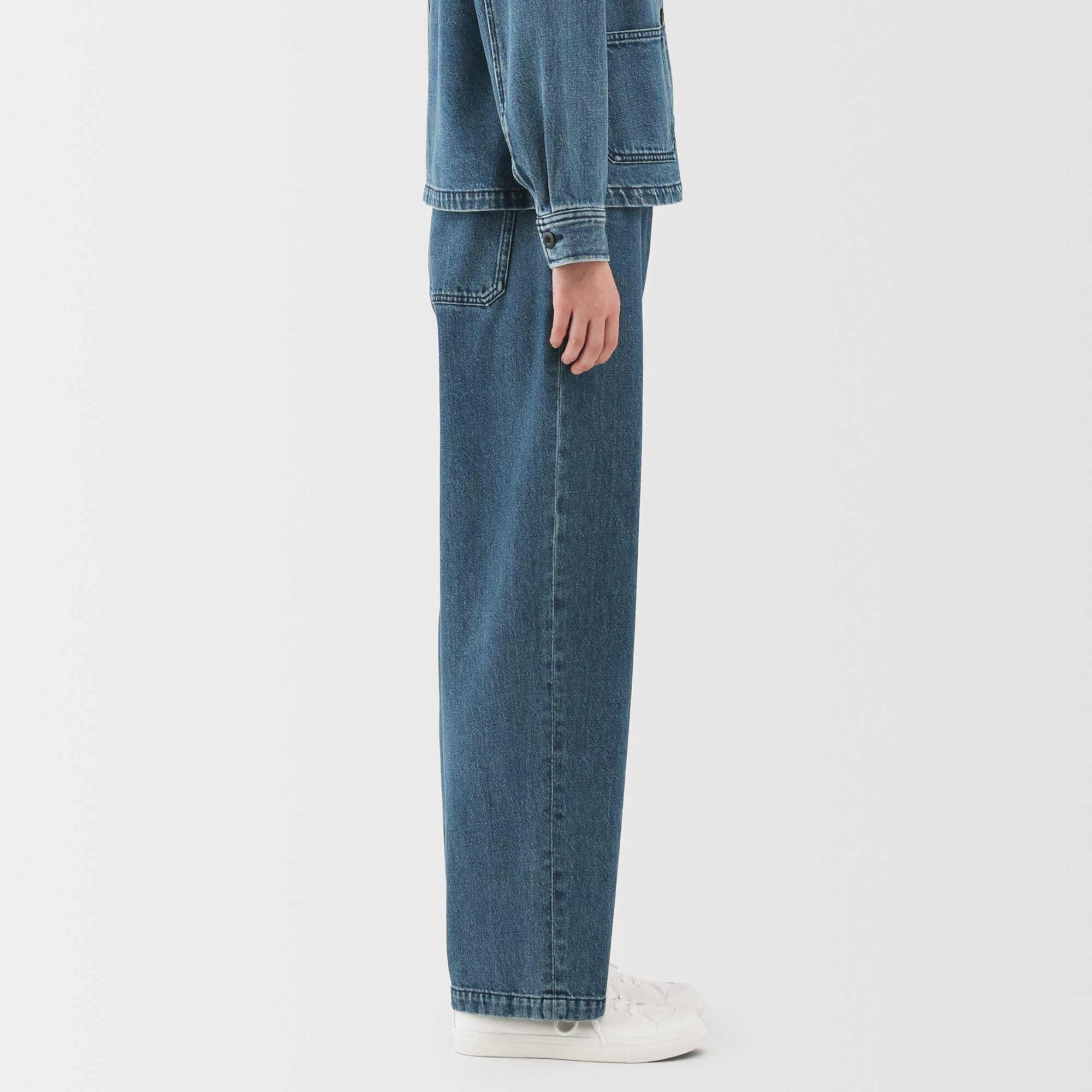 W's Kapok blend Denim wide tapered pants