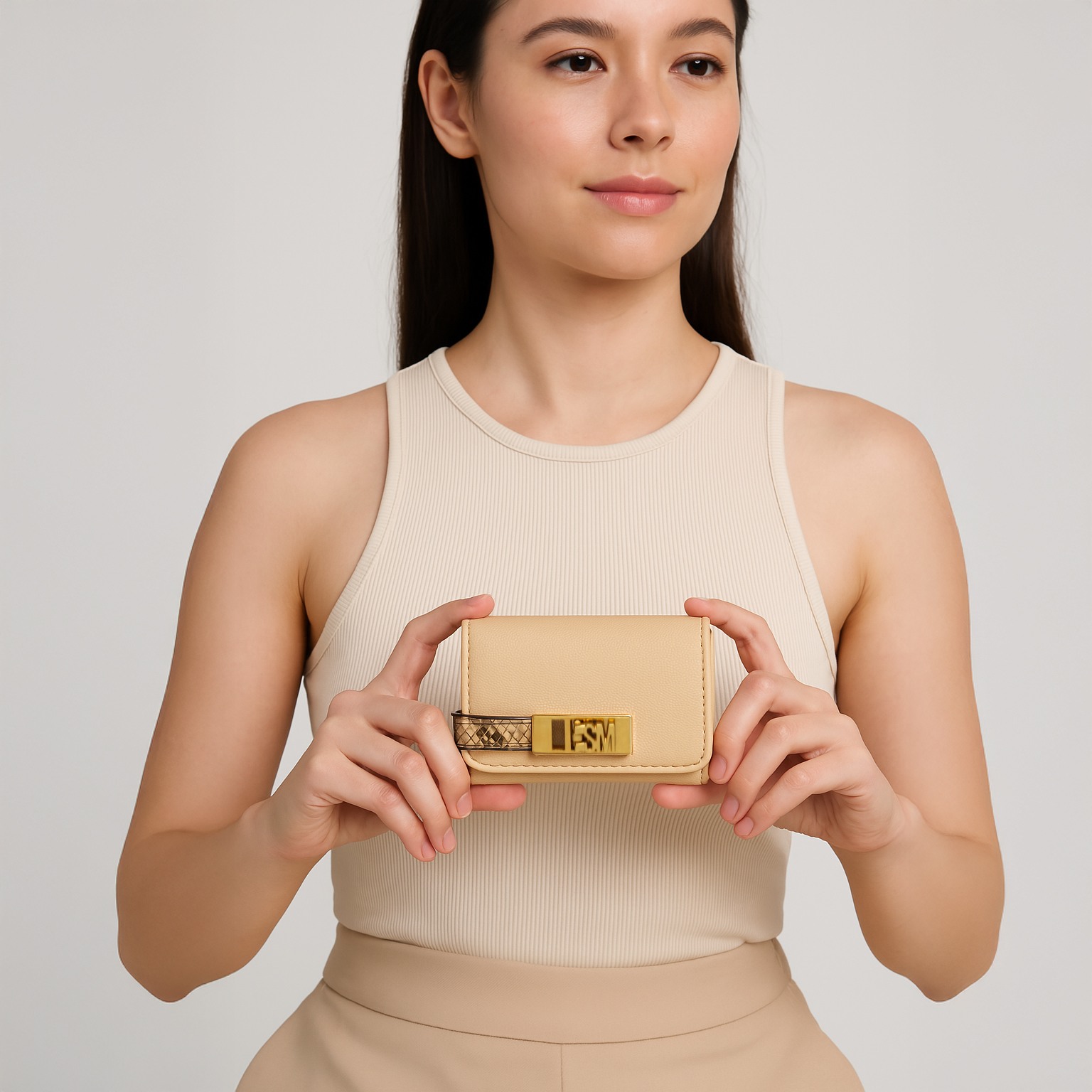 BCADENS Tan Clutches & Wallets