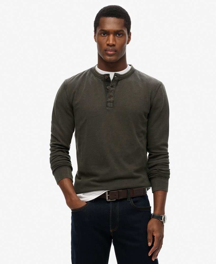 LW TEXTURED GRANDAD TOP