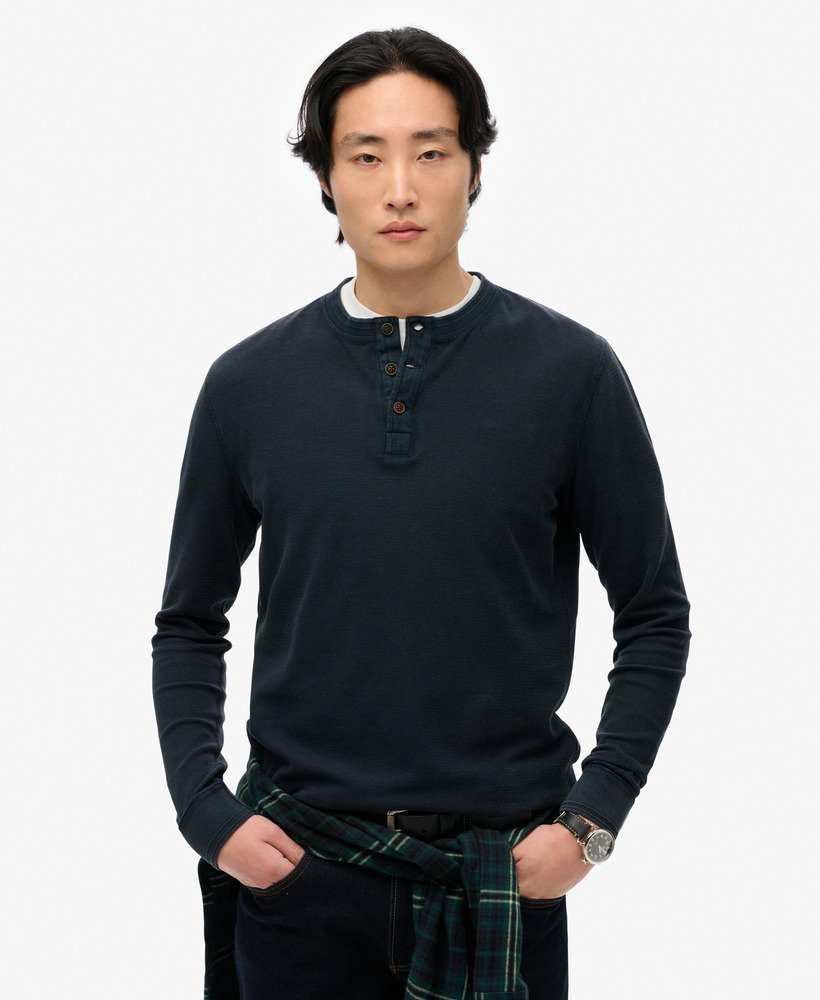 LW TEXTURED GRANDAD TOP