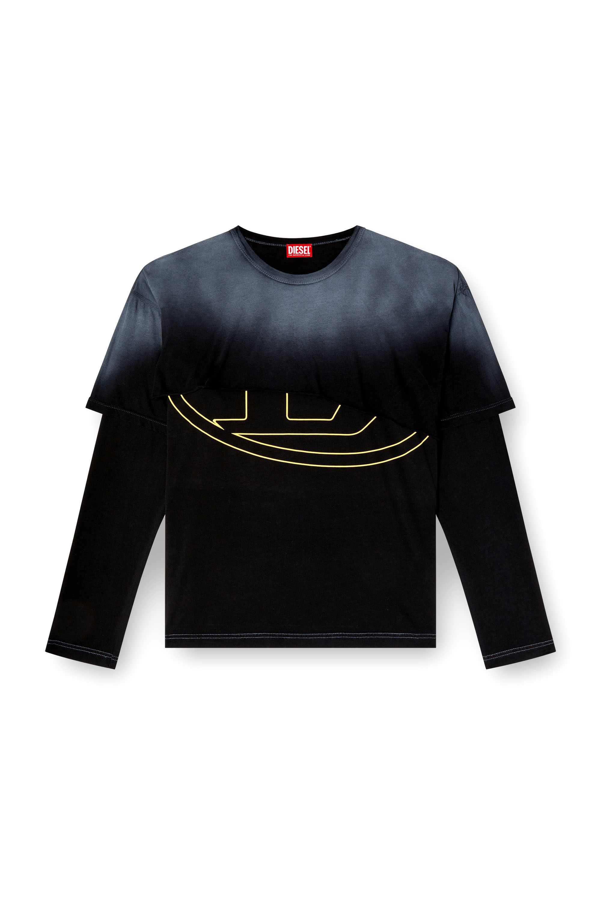 Black Destroyed layered long-sleeve T-shirt