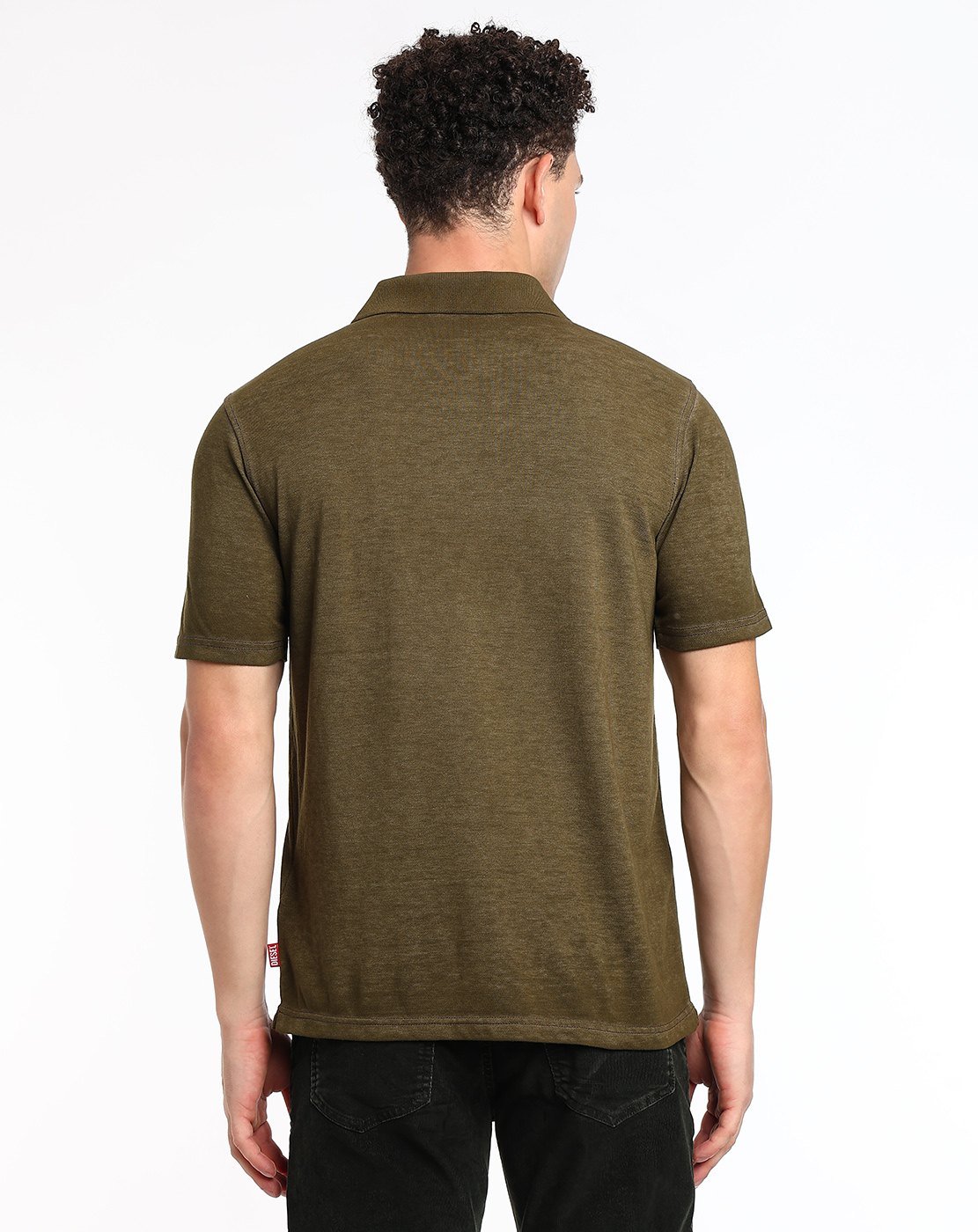 Brown Polo shirt with water print logo