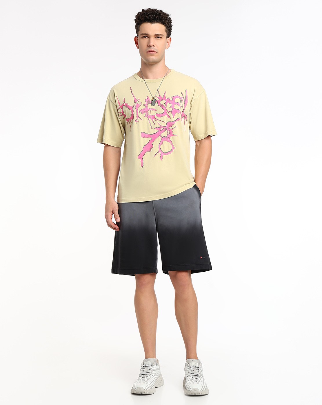 Blue Faded sweat shorts with micro logo