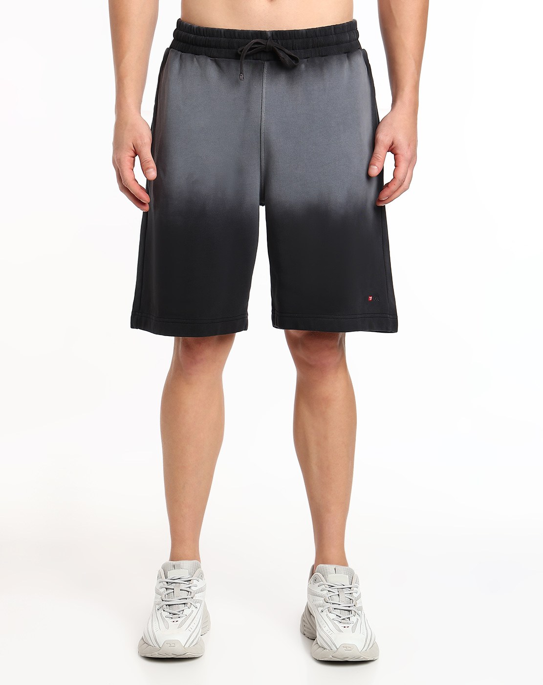 Blue Faded sweat shorts with micro logo