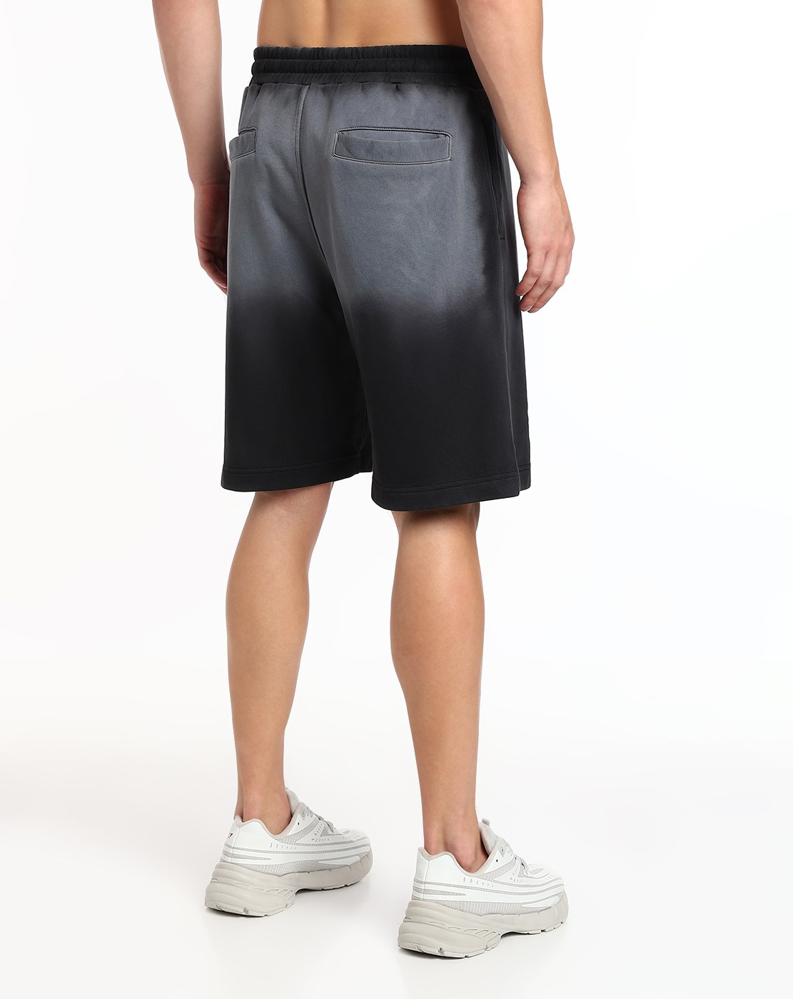 Blue Faded sweat shorts with micro logo