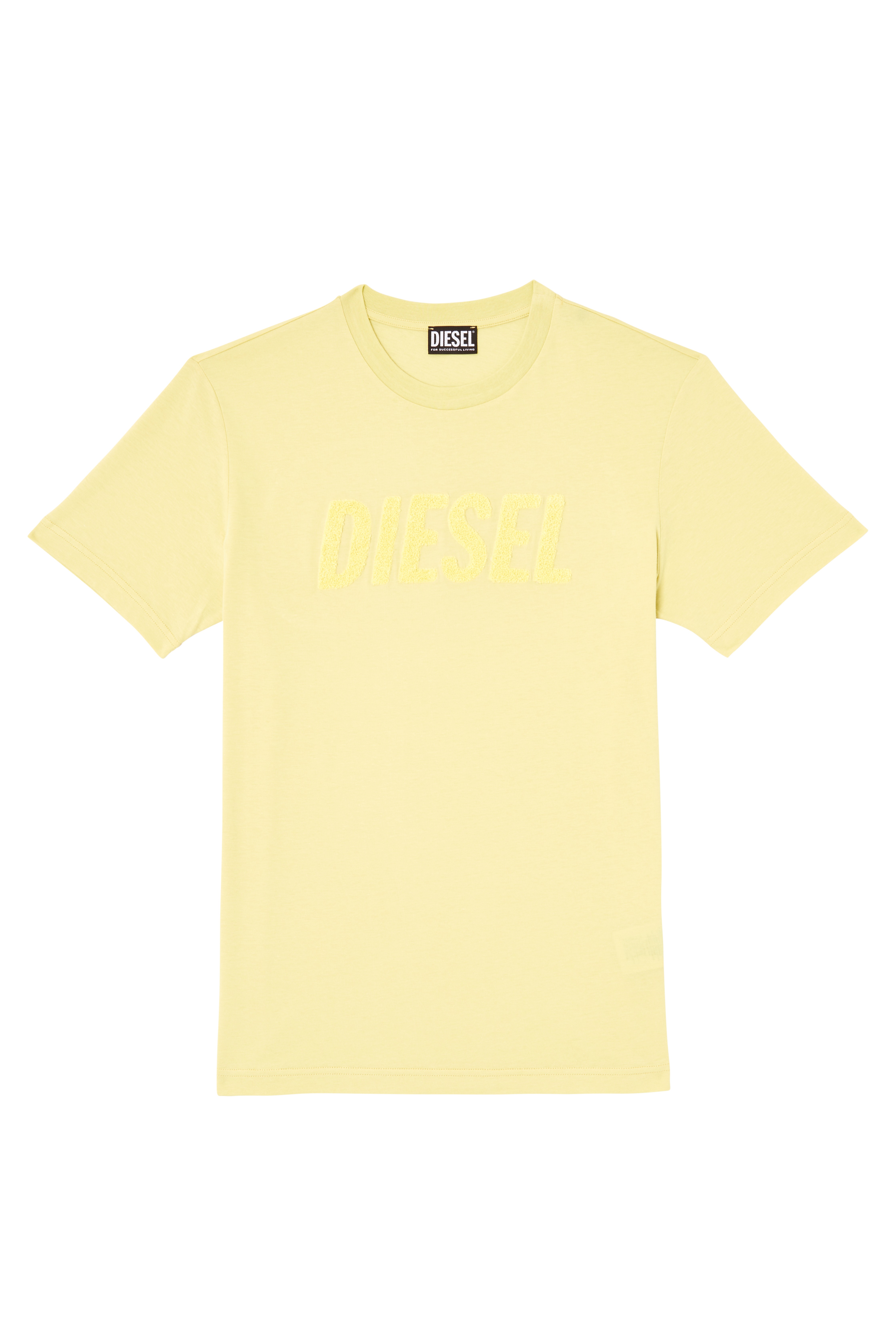 Yellow Cotton t-shirt with embossed logo