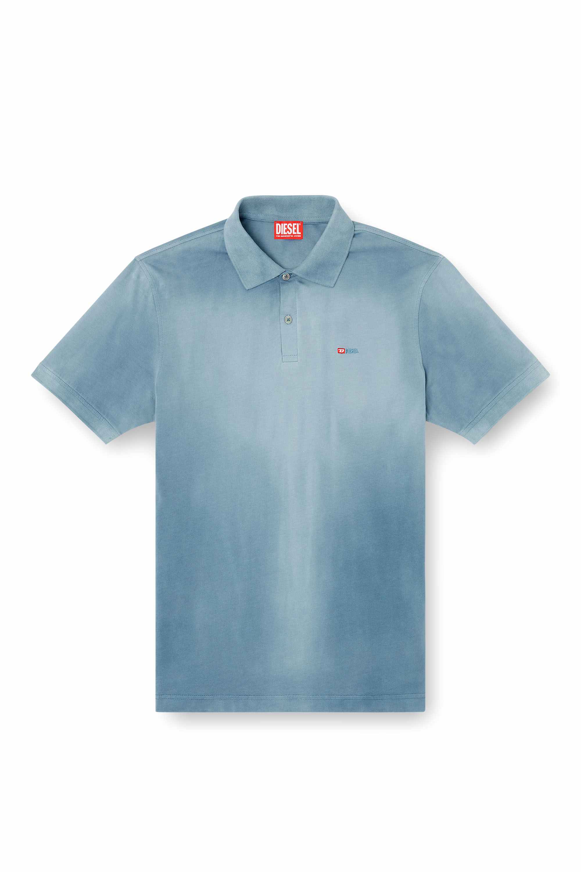 Blue Jersey polo shirt with logo embroidery