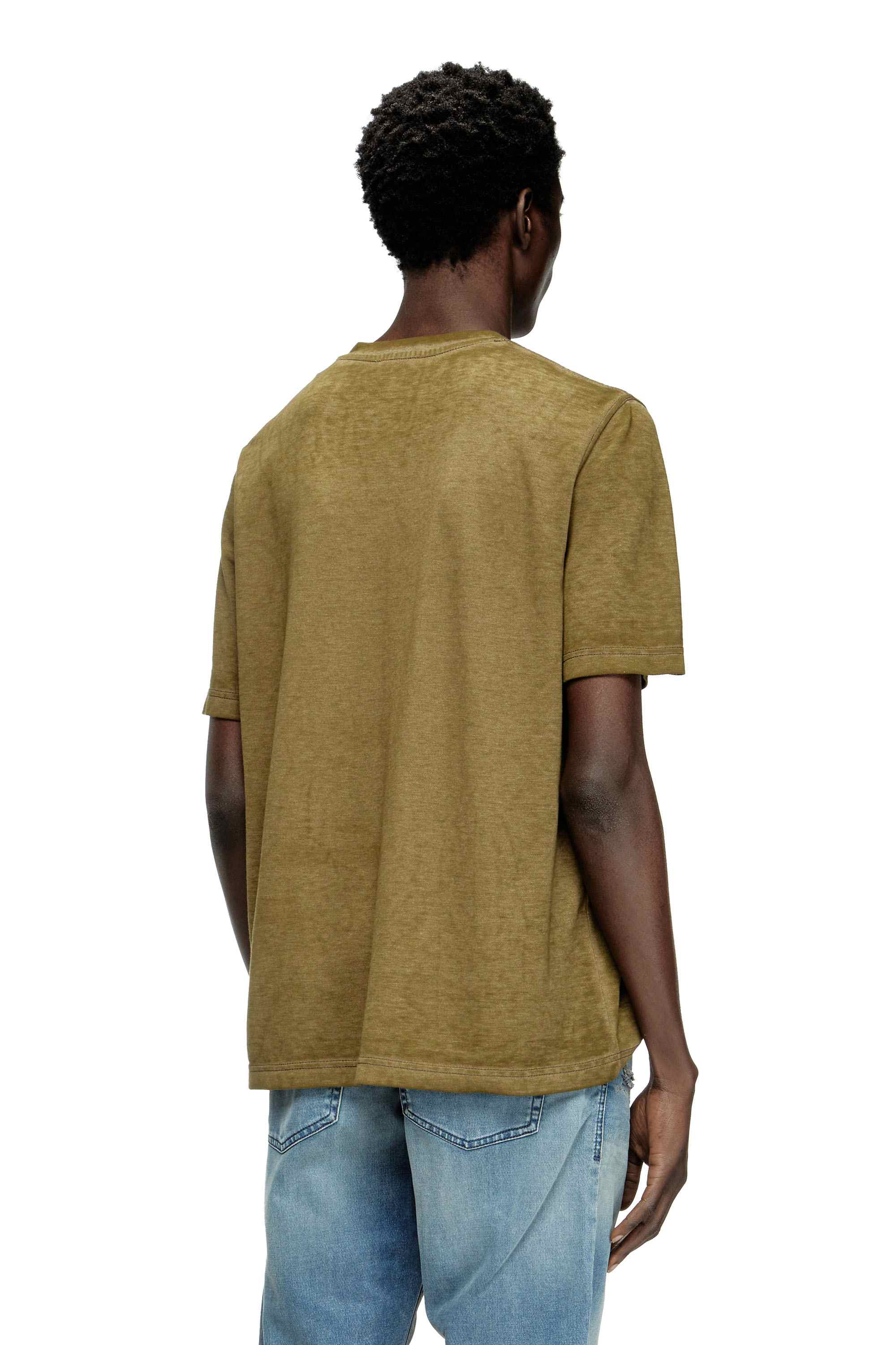 Brown  Logo T-shirt in devorÃ© pique