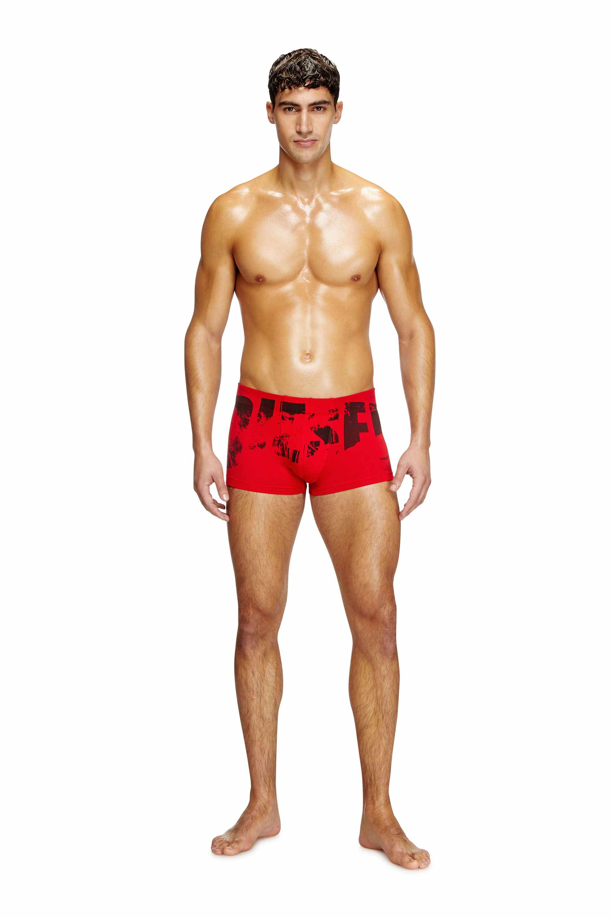 Black Boxer briefs with distressed logo