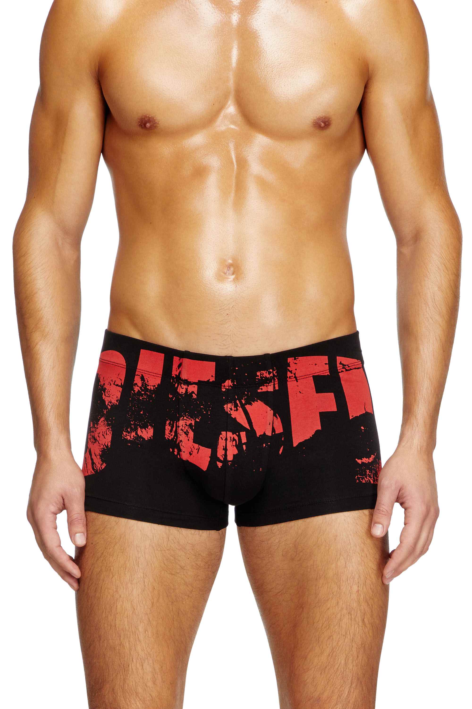 Black Boxer briefs with distressed logo