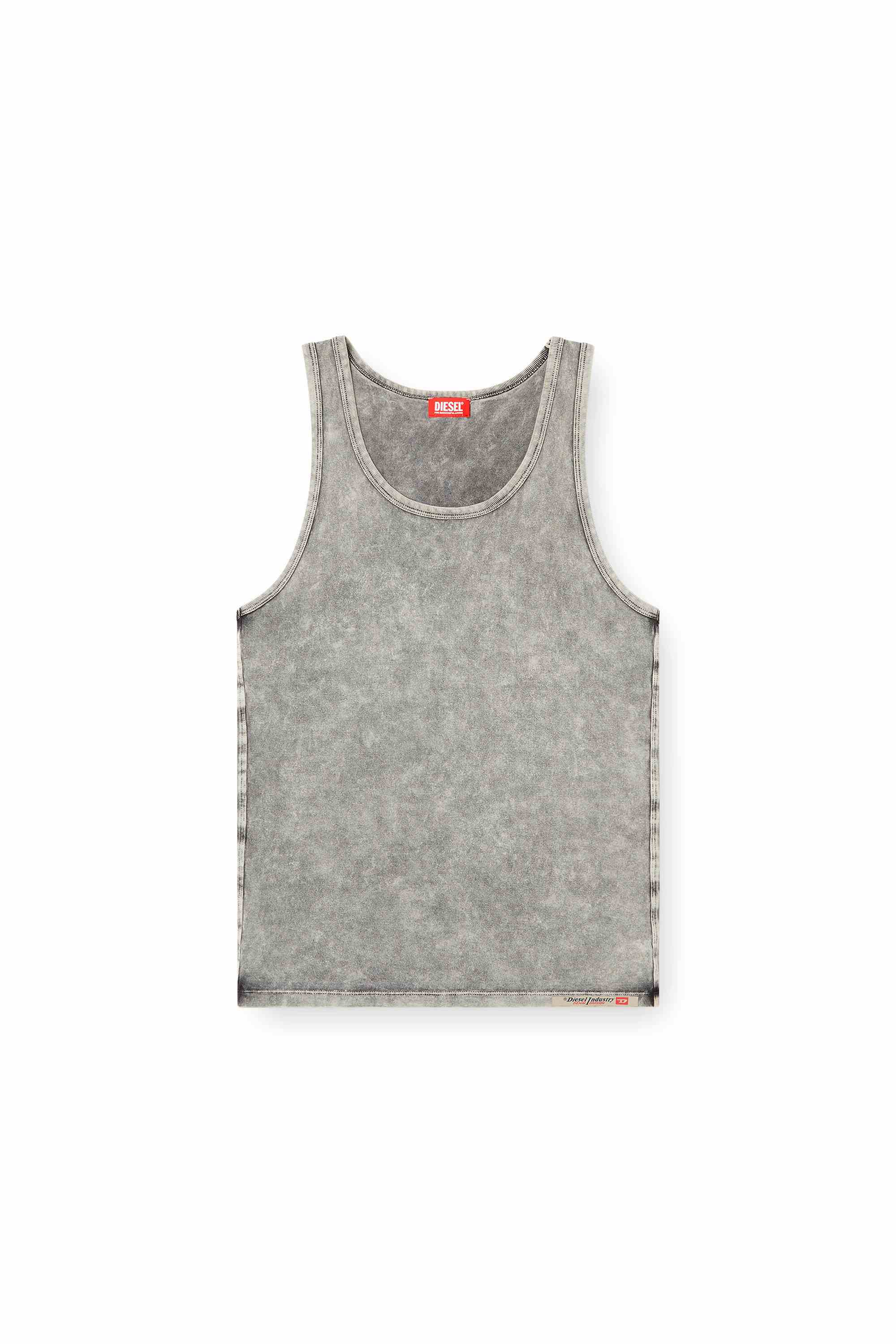 Grey Denim-effect tank top