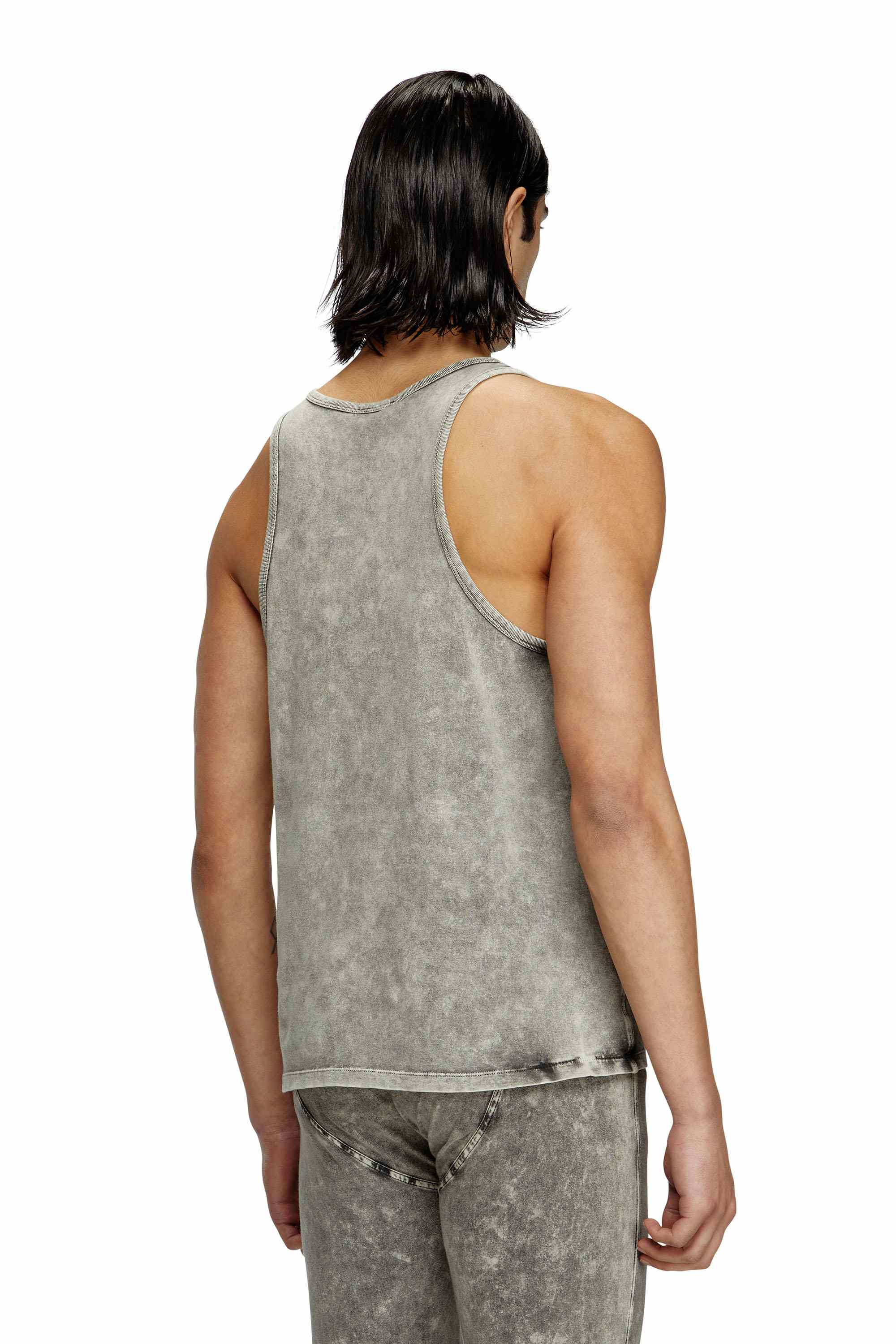 Grey Denim-effect tank top