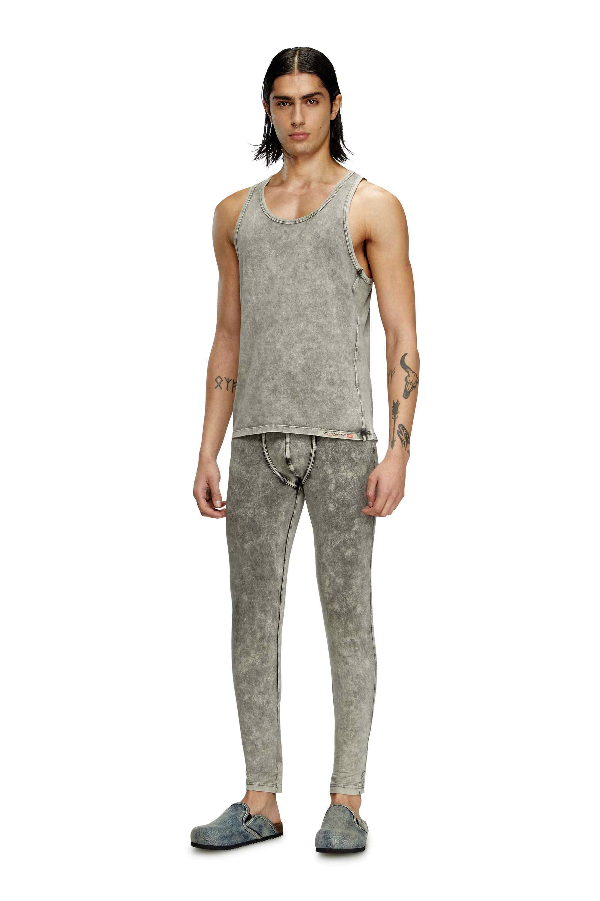 Grey Denim-effect tank top