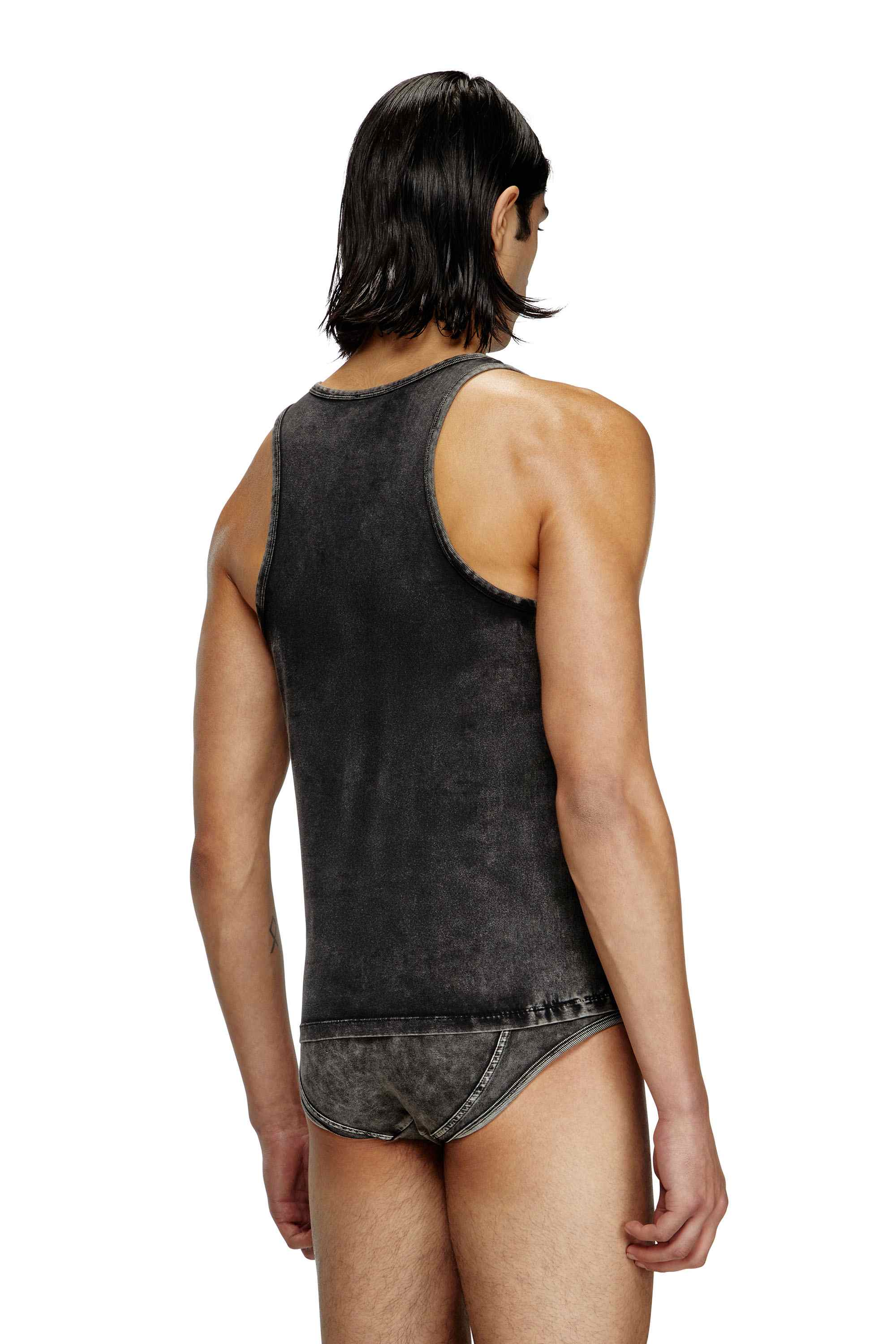 Black Denim-effect tank top