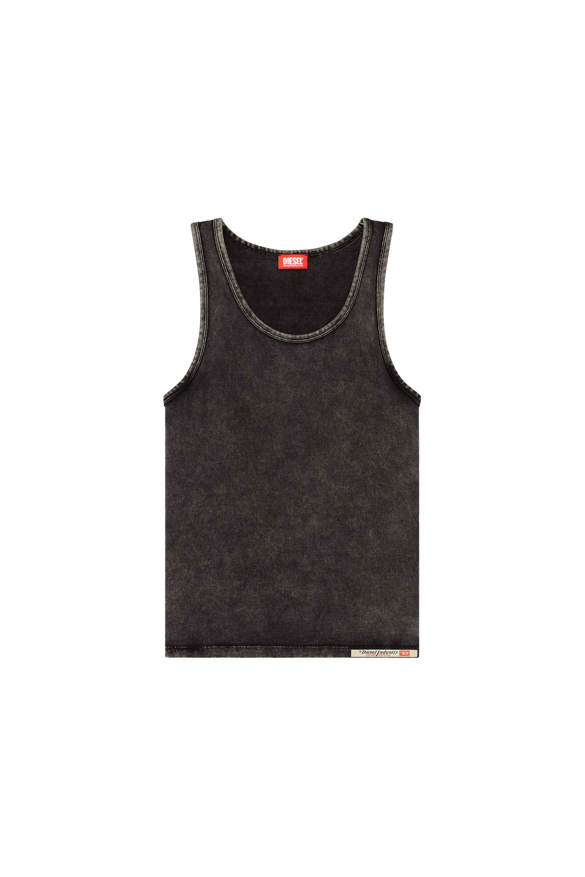 Black Denim-effect tank top