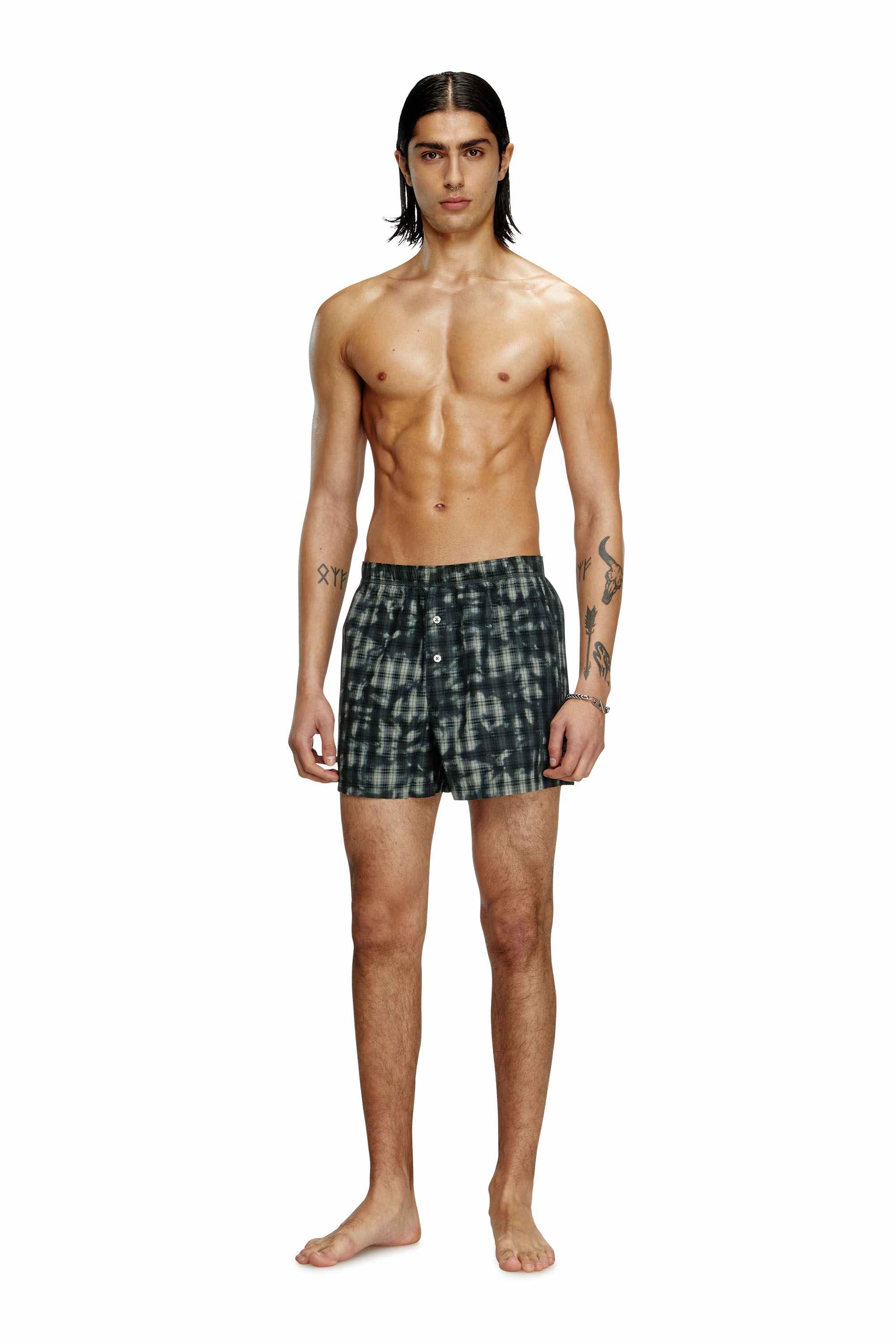 Green Boxers with check print