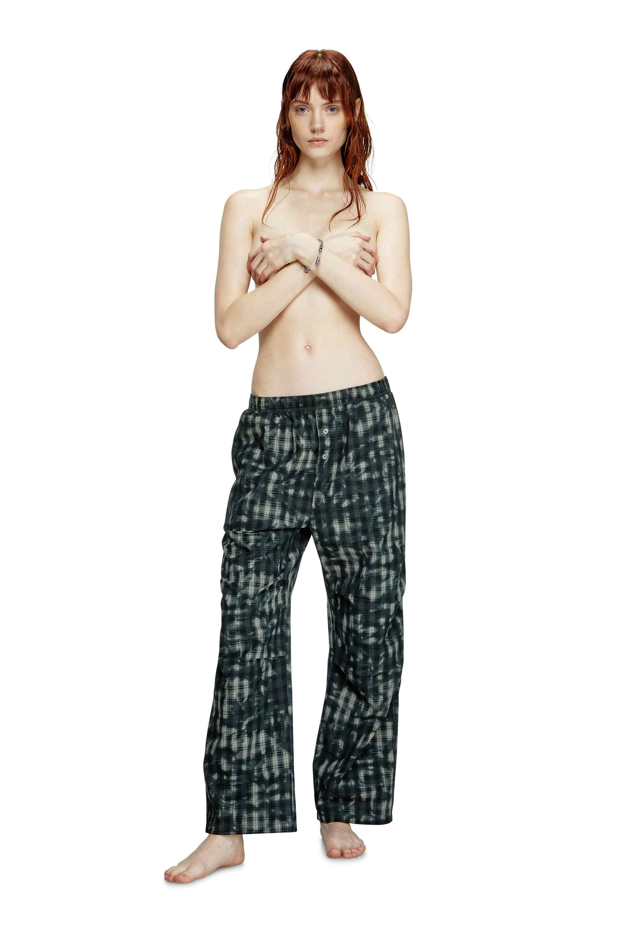 Green Pyjama bottoms with check print
