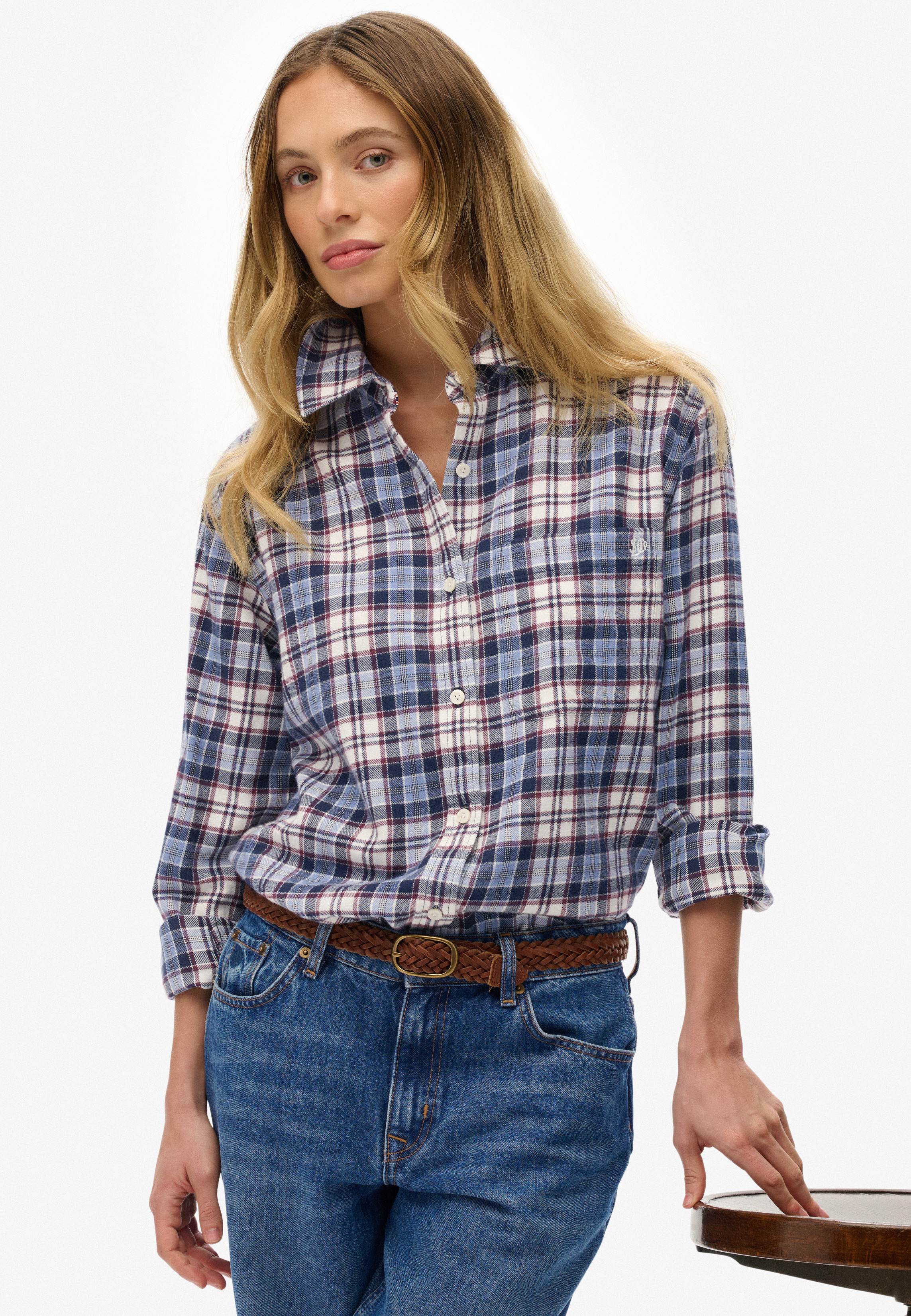 CHECK FLANNEL BOYFRIEND SHIRT