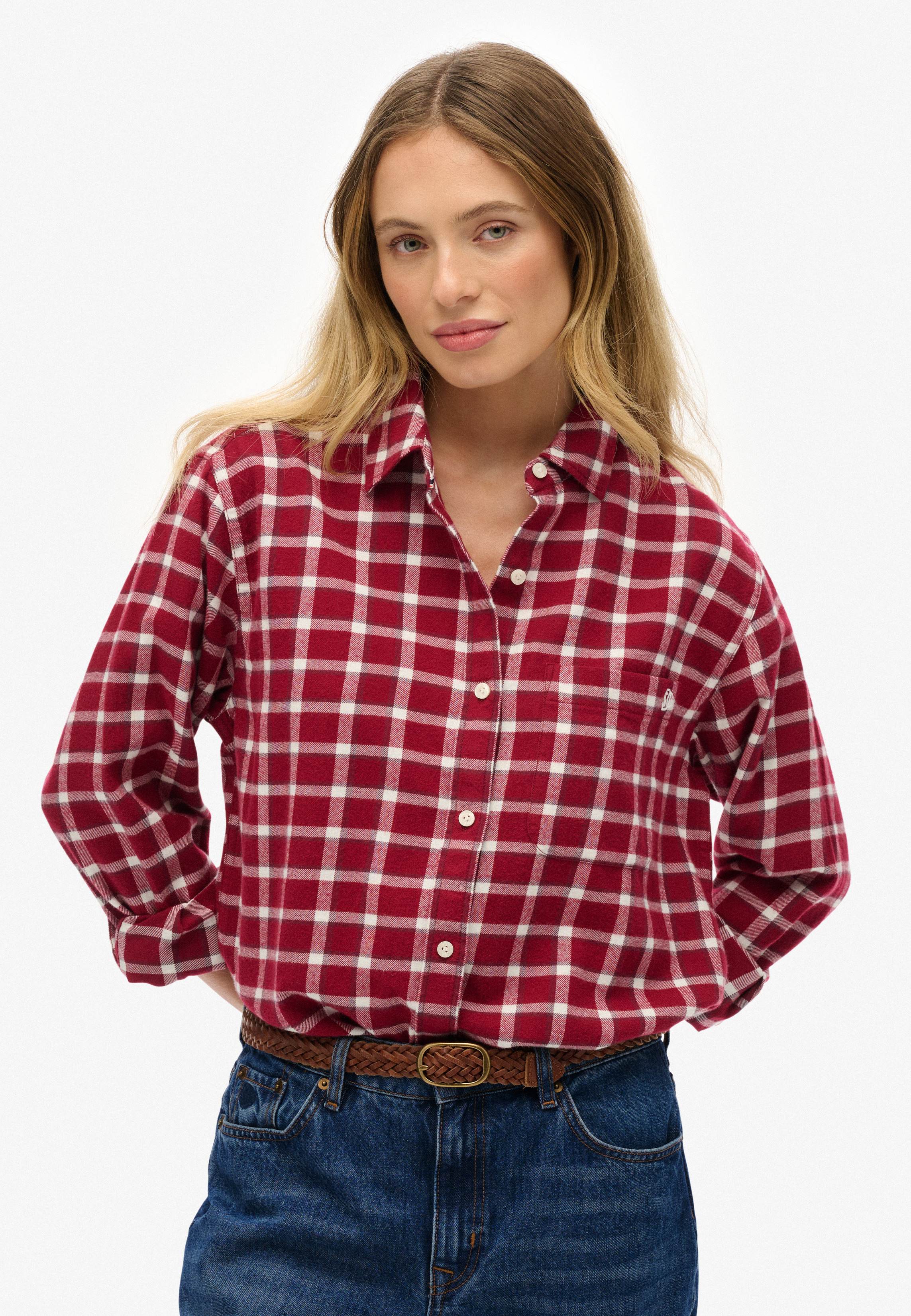 CHECK FLANNEL BOYFRIEND SHIRT