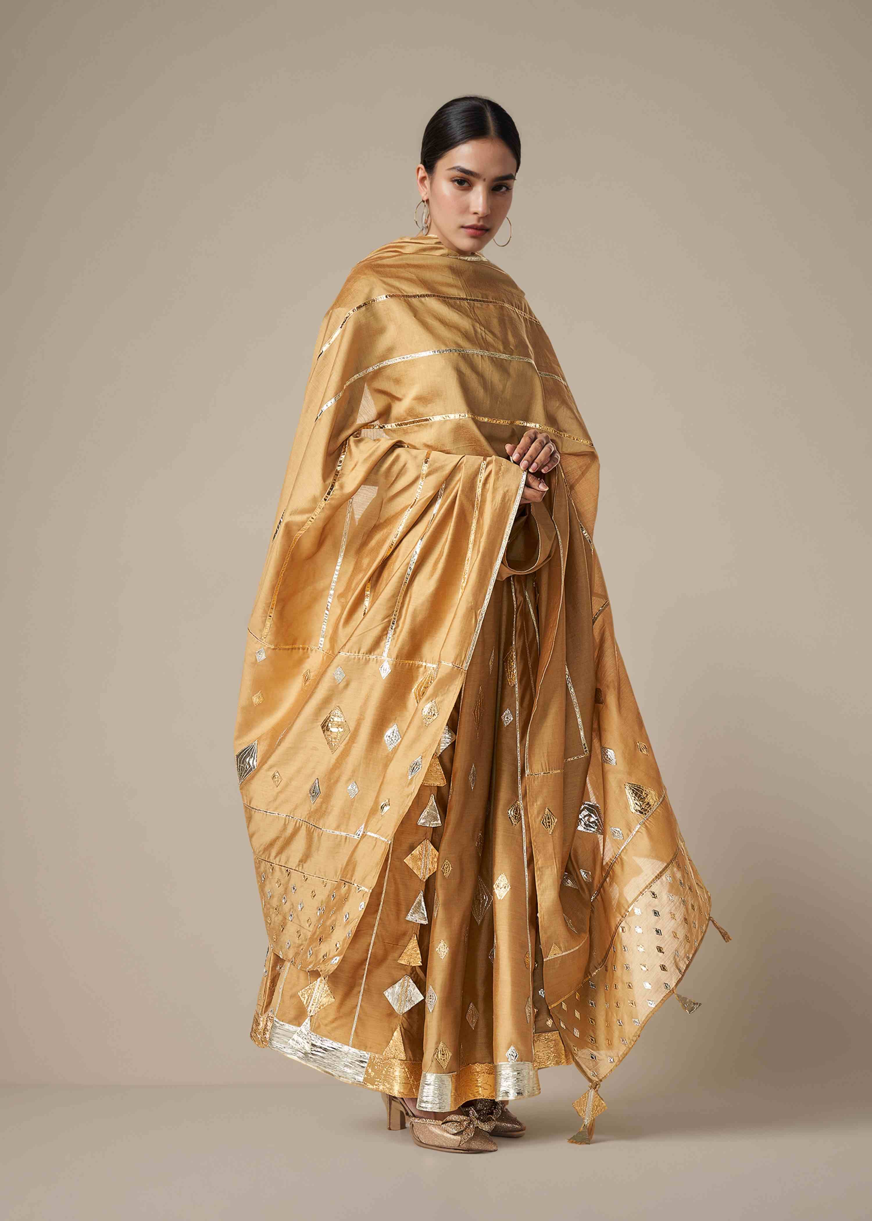 Beige Light Gota Dupatta