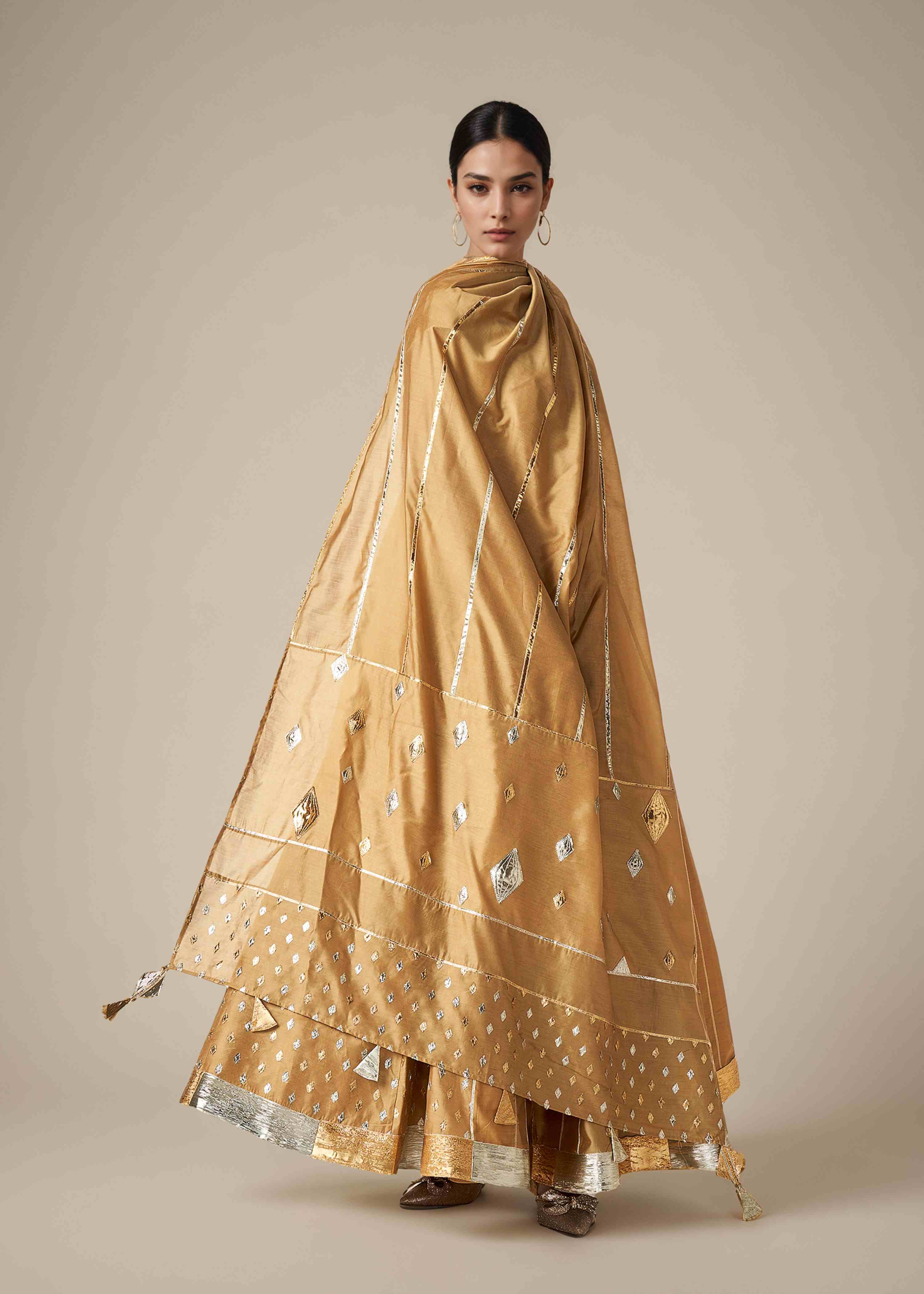 Beige Light Gota Dupatta