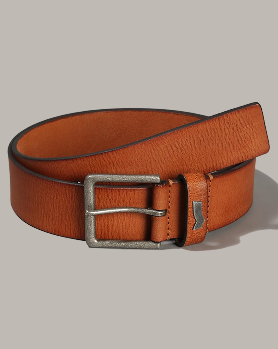 GAS | High-low Vintage Leather Belt with Buckle closure