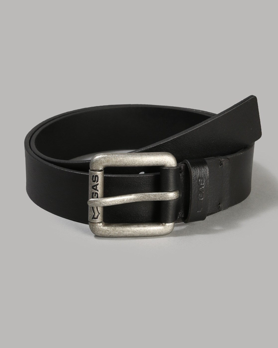 GAS | Smooth textured High-low Leather Belt with Buckle closure