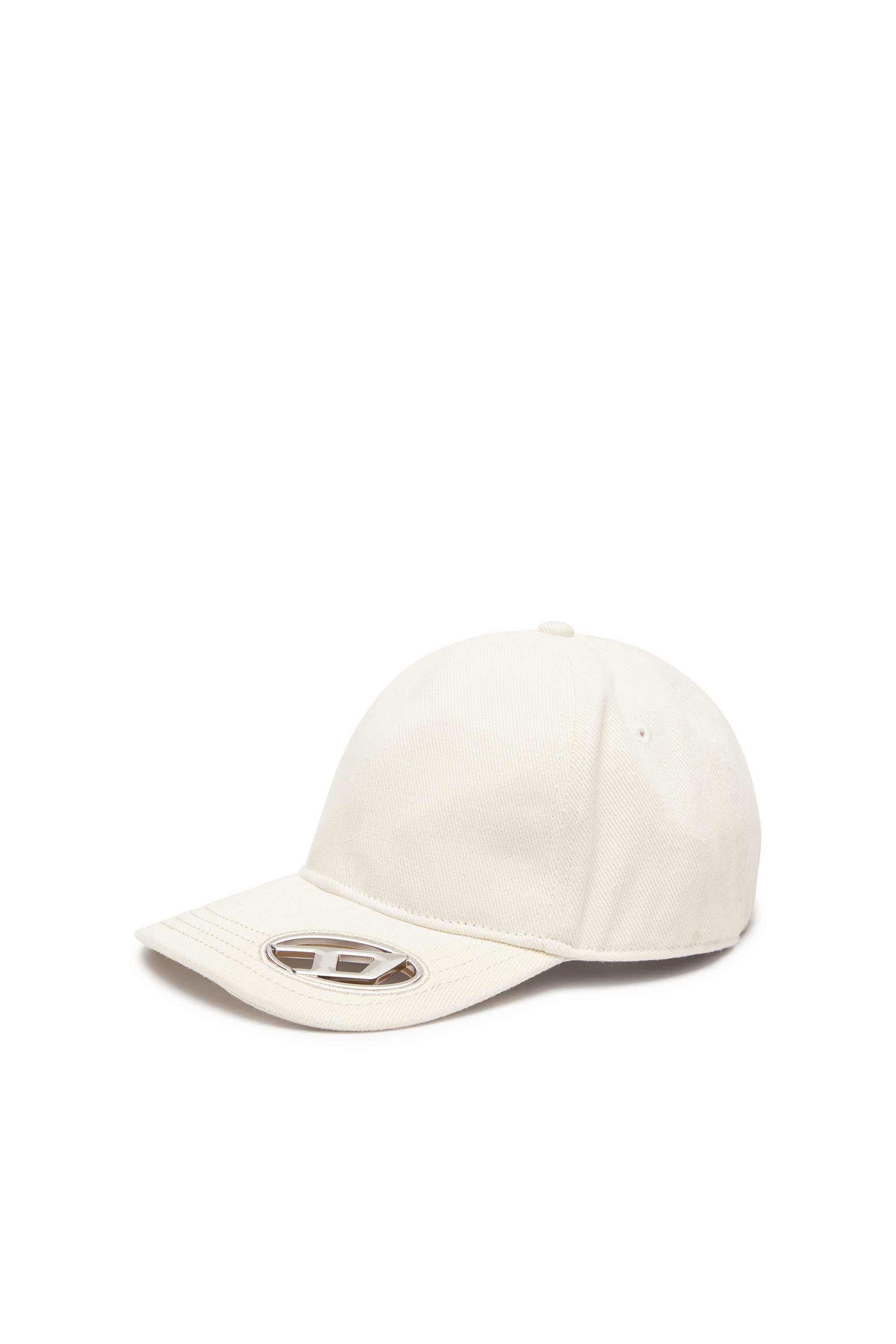 White Baseball cap with oval D plaque
