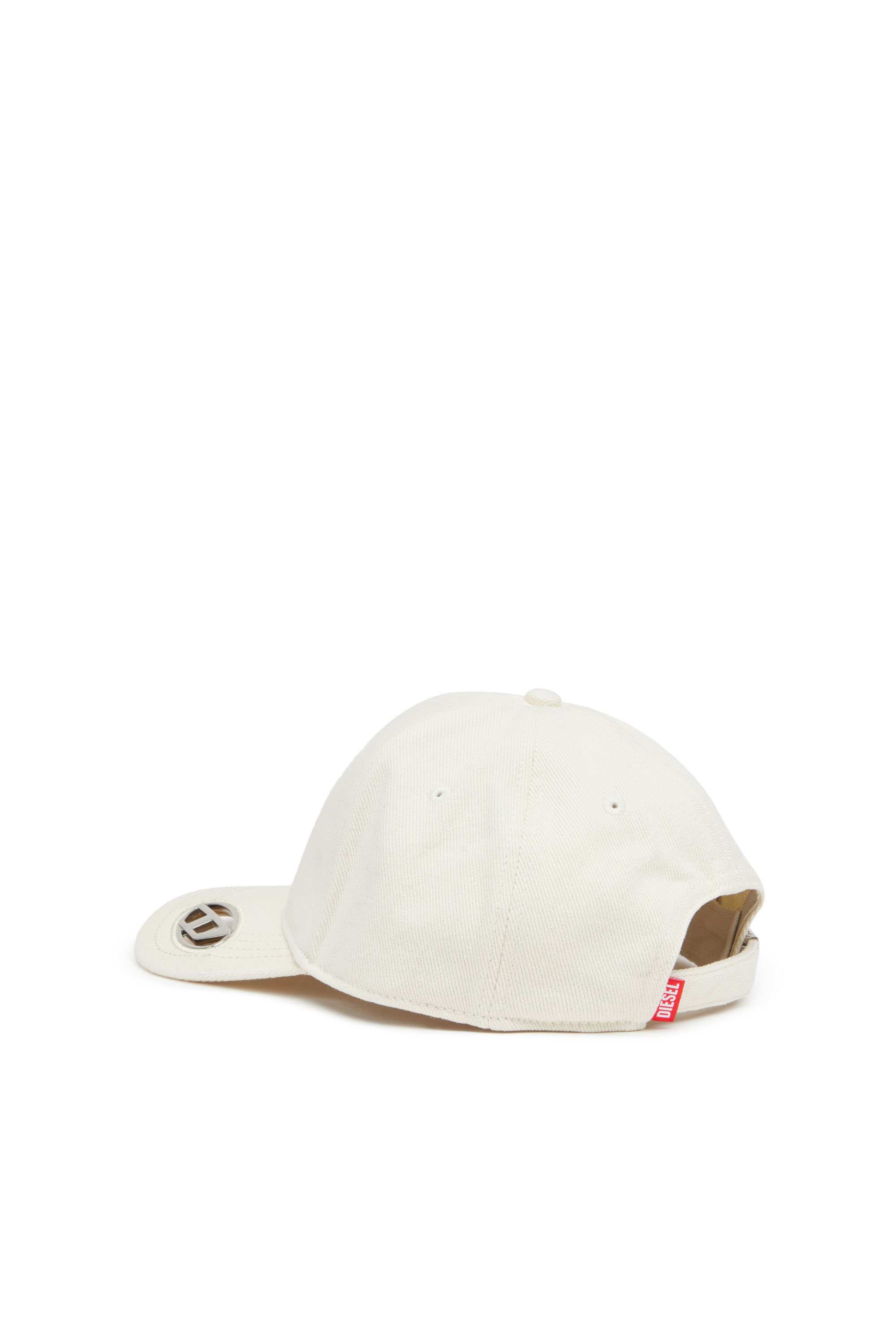 White Baseball cap with oval D plaque